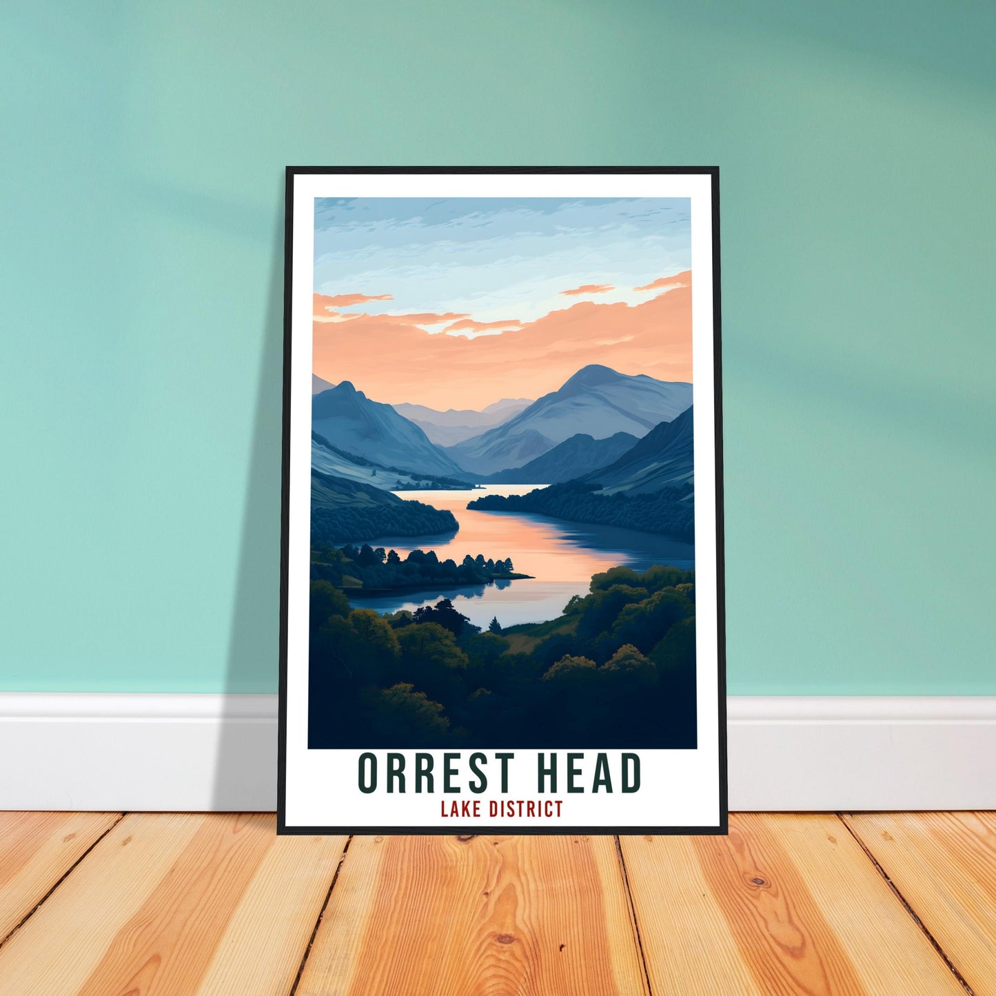 Orrest Head Travel Print Lake District Home Orrest Head Wall Art Wall Hanging Art Lover Lake District Artwork Travel Poster Cumbria Travel