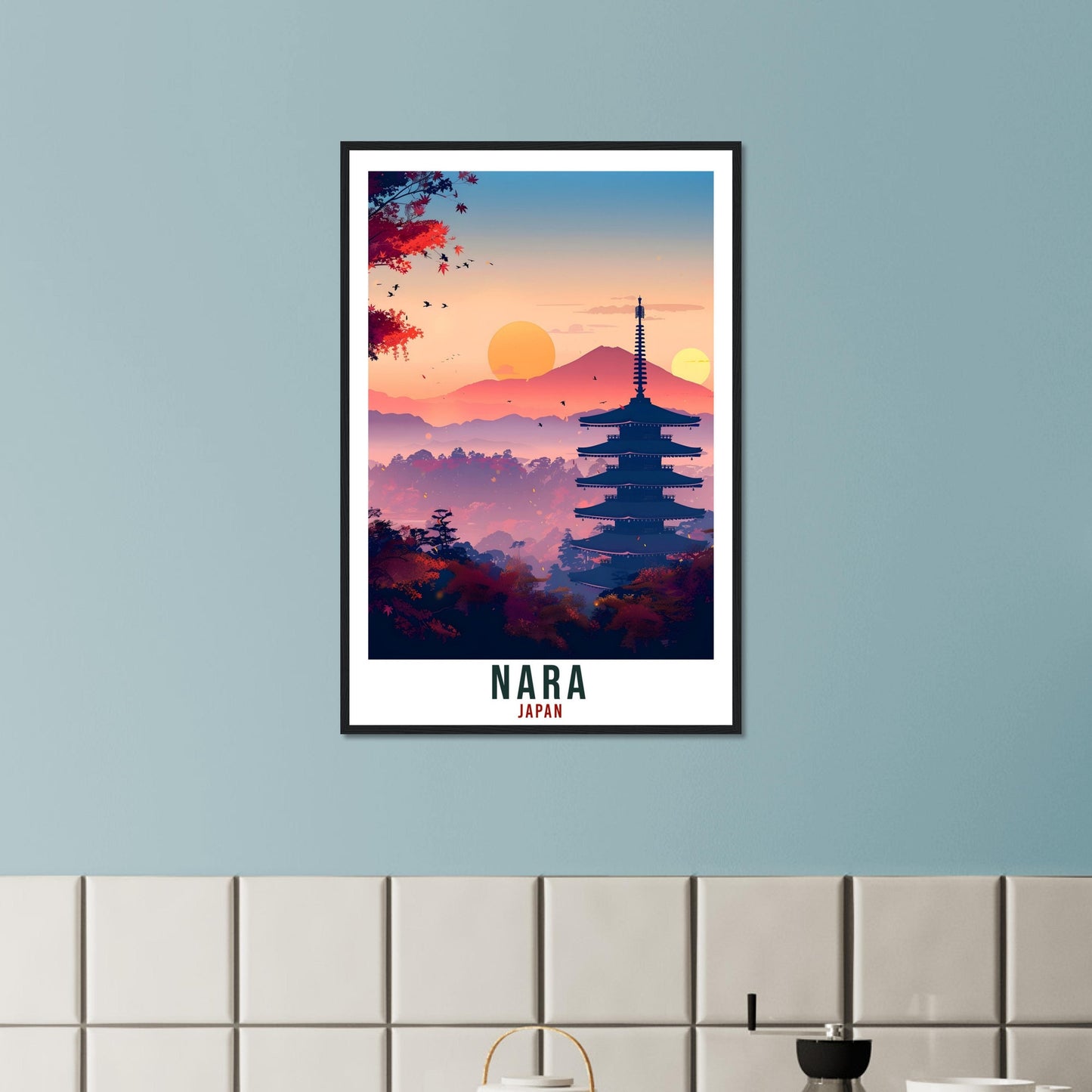 Nara Travel Print Japan Nara Home Decoration Wall Art Gift Wall Hanging Art Lover Japanese Artwork Japan Nara Travel Poster Cityscape Print