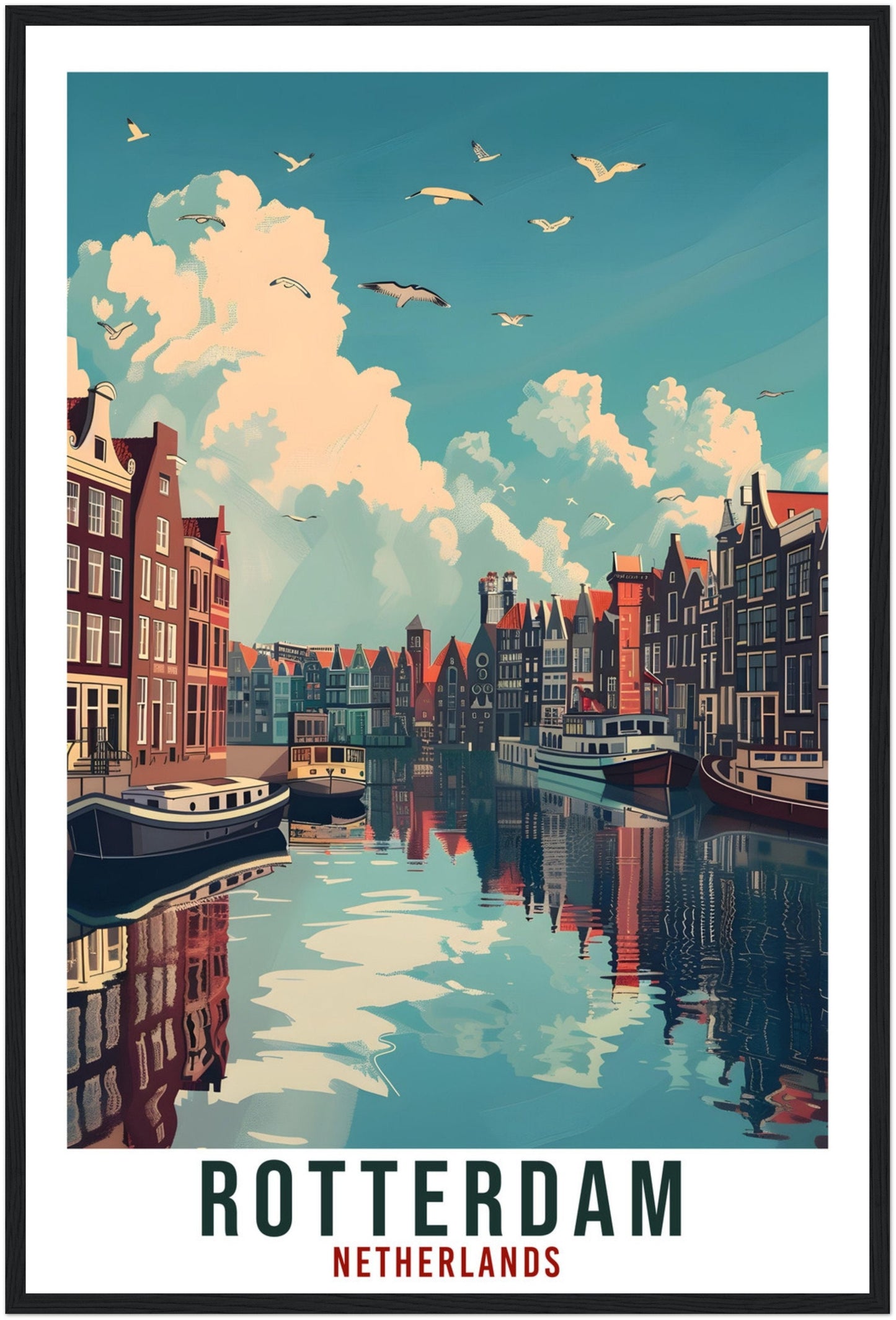 Rotterdam Travel Print Holland Wall Art Wall Hanging Home Décor Rotterdam Gift Art Lovers Dutch Artwork Gift The Netherlands Travel Poster