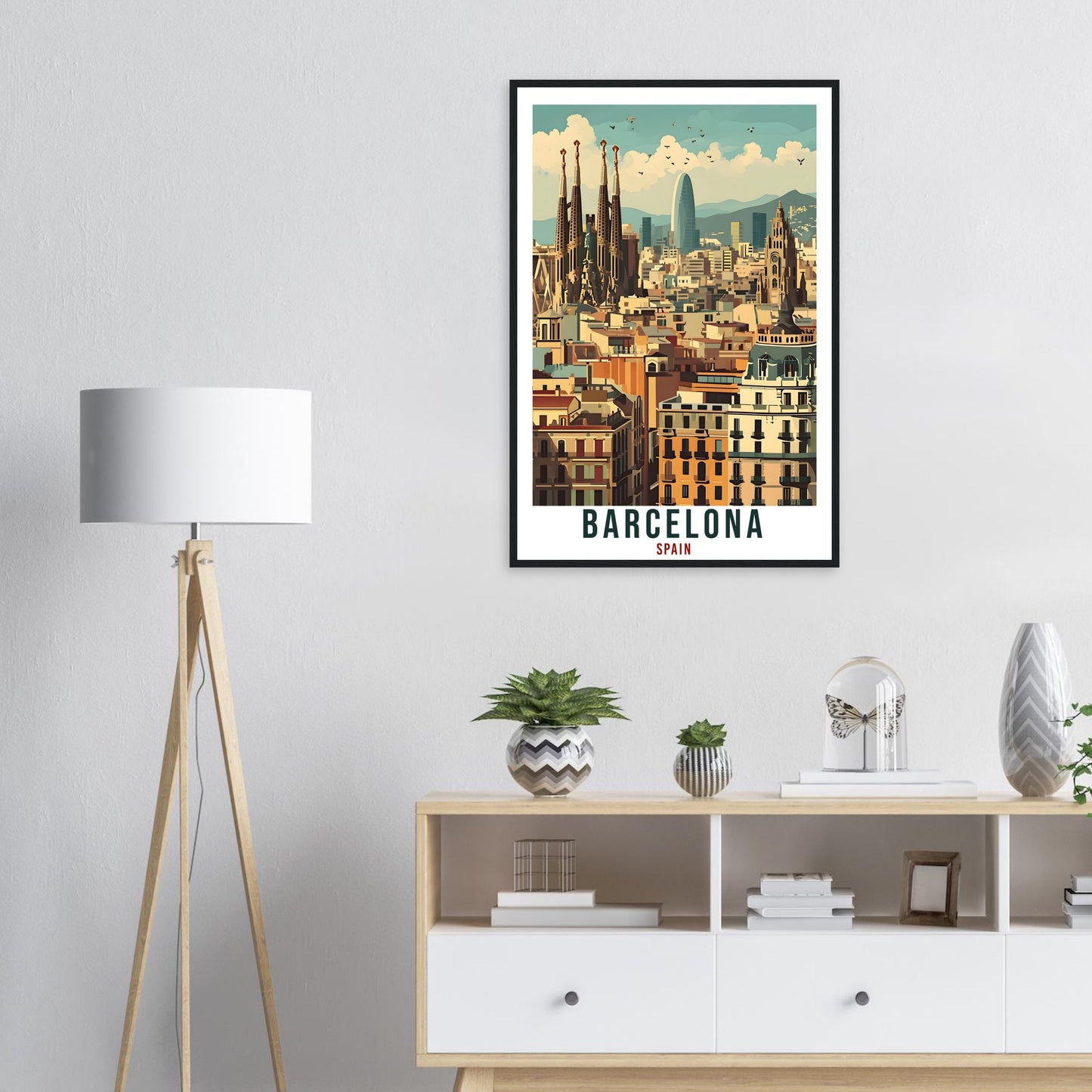 Barcelona Travel Print Wall Art Barcelona Spain Wall Hanging Artwork Barcelona Art Gifts Barcelona Travel Poster Spain Art Lovers Gift