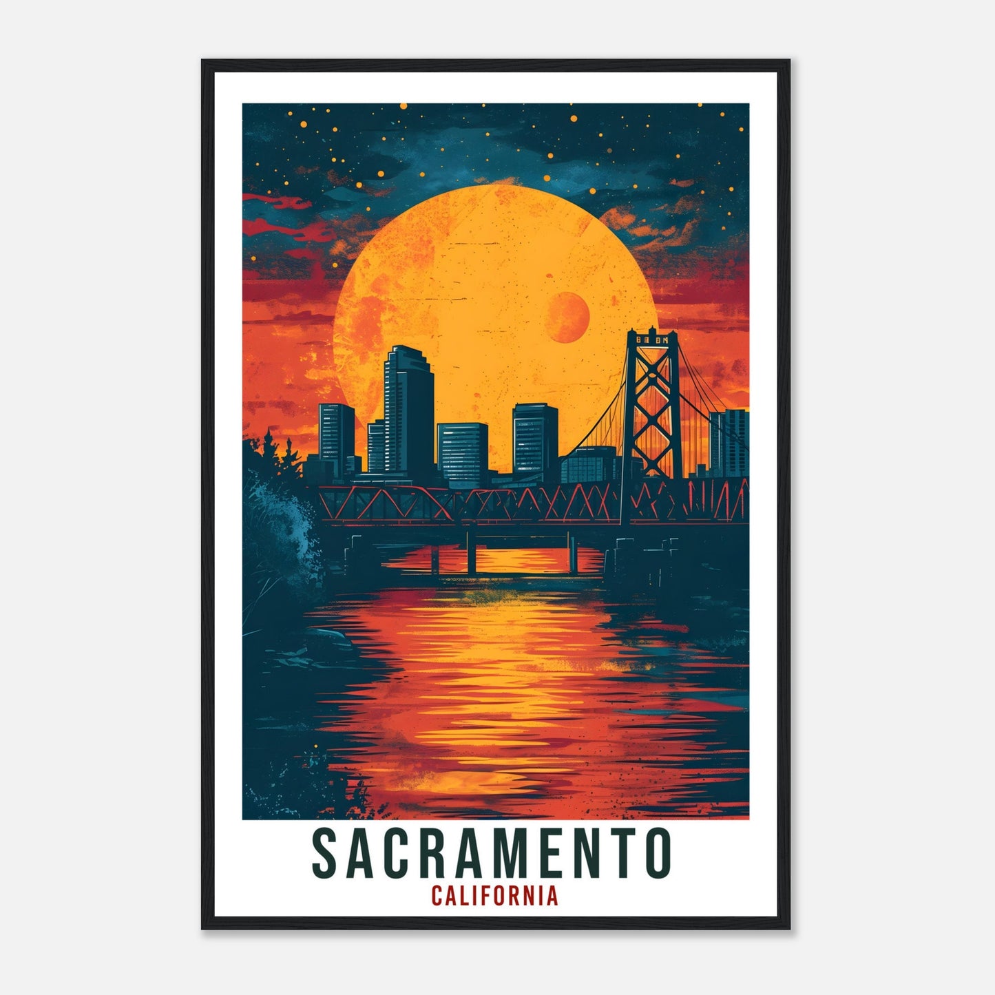 Sacramento Travel Print California Home Decoration USA City Wall Art Gift Wall Hanging Art Lover California Artwork Sacramento Travel Poster