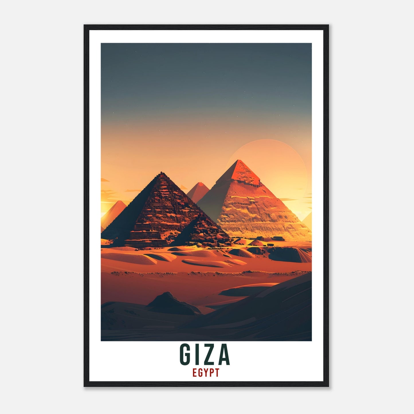 Giza Egypt Travel Print Giza Pyramids Wall Art Wall Hanging Home Décor Giza Gift Art Lovers Egypt Artwork Gift Print African Landmark Poster