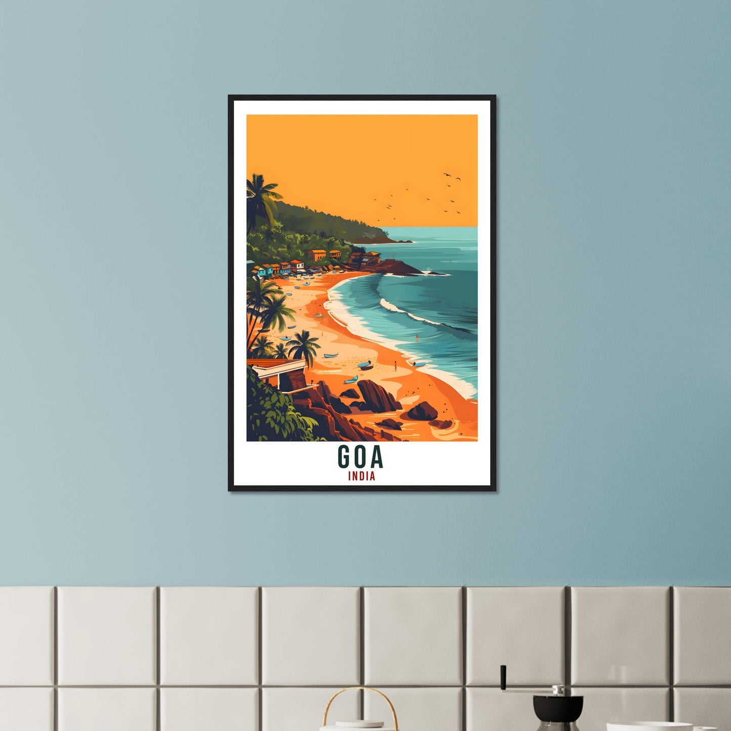 Goa Travel Print India Home Decoration Wall Art Gift Wall Hanging Art Lover Indian Artwork India Goa Travel Poster Goa Beach Coastal Print