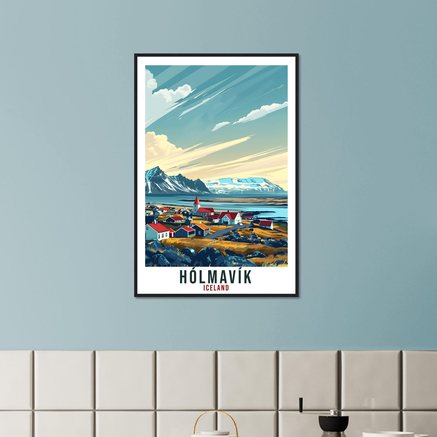 Hólmavík Iceland Travel Print Wall Art Wall Hanging Home Décor Hólmavík Travel Art Iceland Hólmavík Artwork City Landscape Travel Poster
