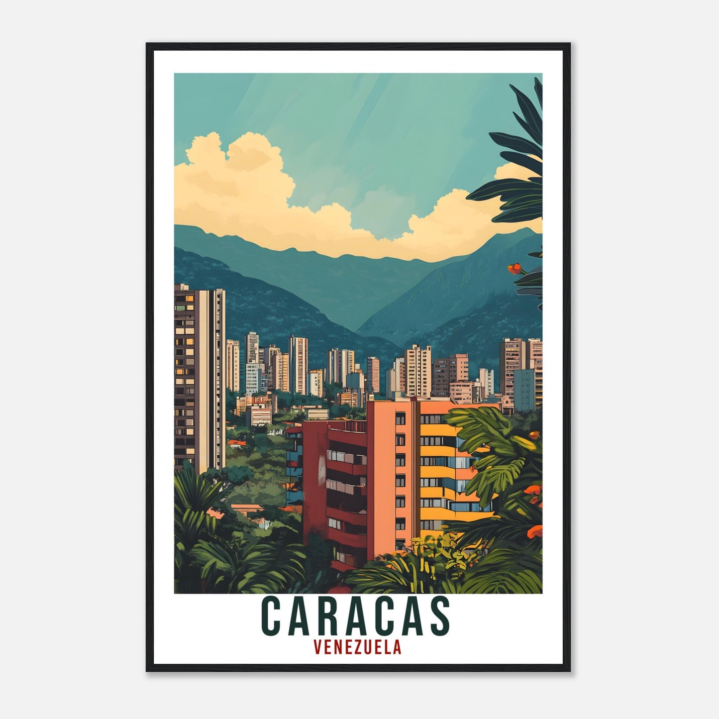 Caracas Travel Print Venezuela Home Decor Caracas Wall Art Gift Wall Hanging Art Lover Caracas Venezuelan Artwork Travel Poster Travel Art