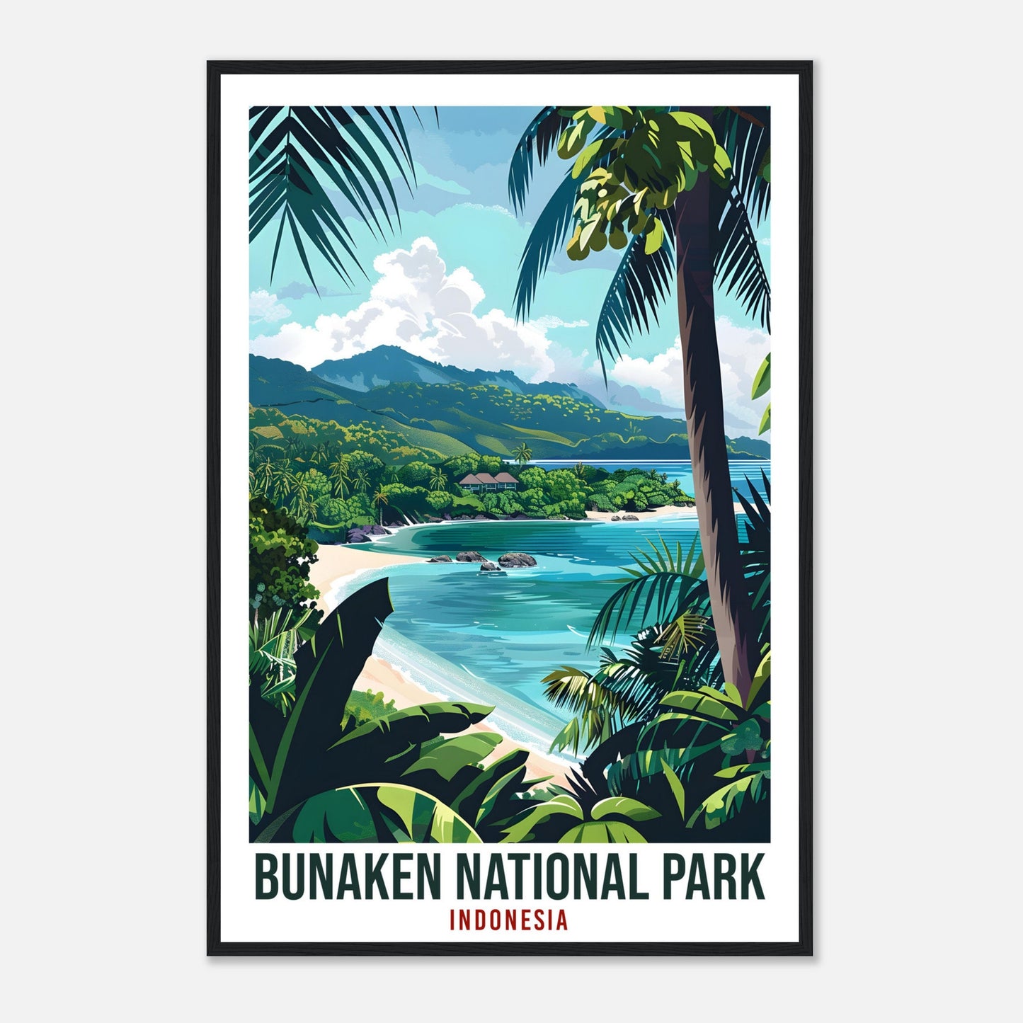 Bunaken National Park Travel Print Wall Art Wall Hanging Home Décor Bunaken Park Landmark Artwork Travel Art Lover Indonesia Travel Poster