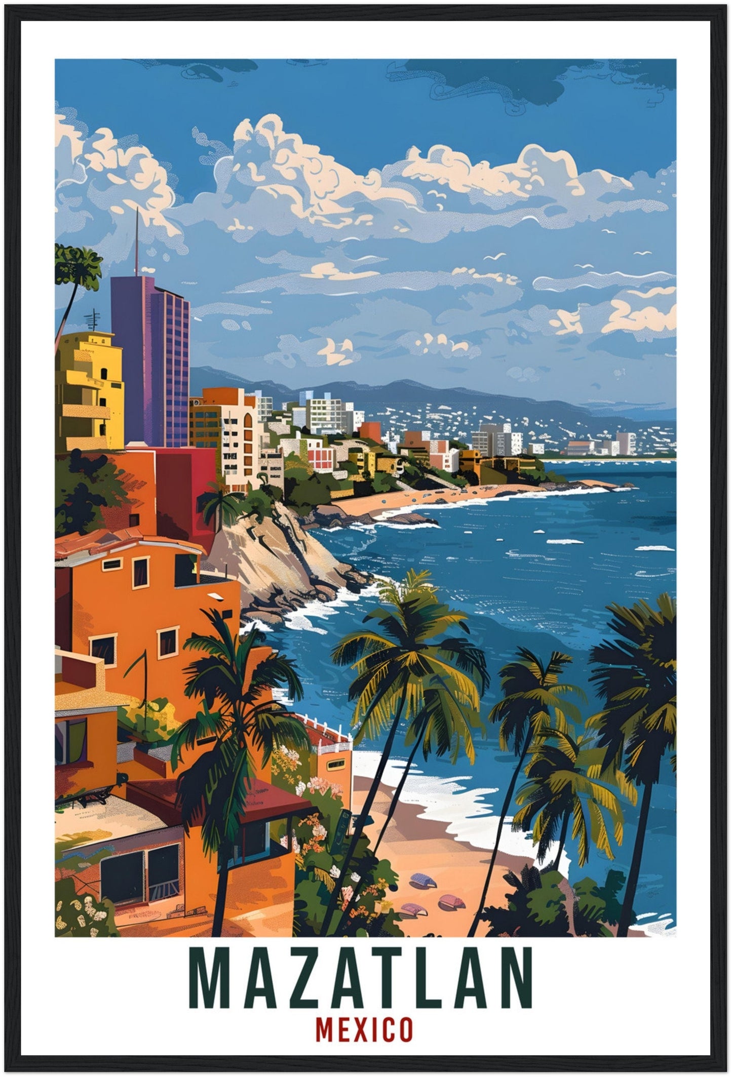 Mazatlan Mexico Travel Print Mexico Wall Art Wall Hanging Home Décor Mazatlan Gift Mexico Landmark Artwork Gift South America Travel Poster