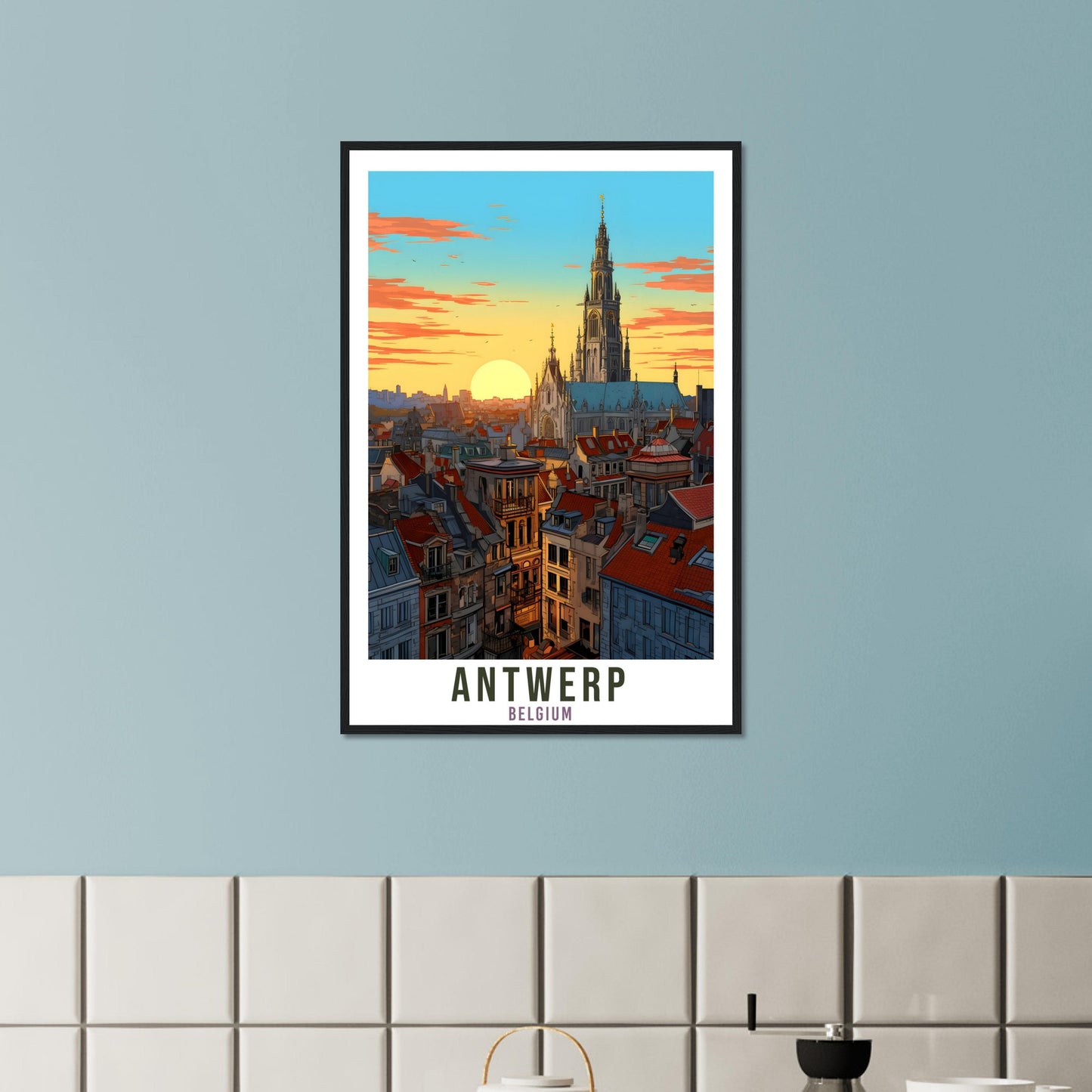 Antwerp Travel Poster Wall Art Antwerp Belgium Home Décor Artwork Wall Hanging Antwerp Art Gift Antwerp Travel Print Belgian Art Lovers Gift