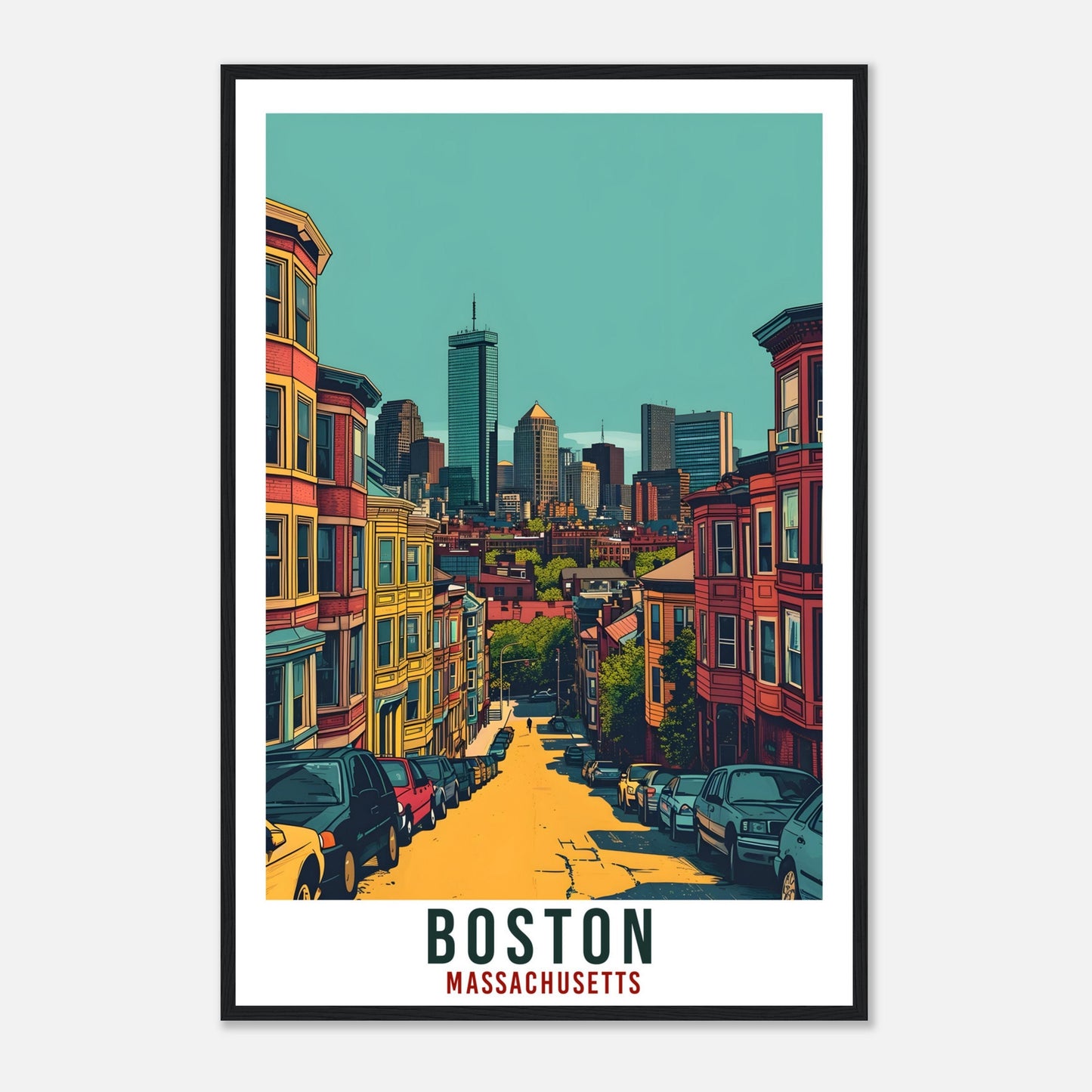 Boston Travel Print Massachusetts Home Decoration USA City Wall Art Gift Wall Hanging Art Lover Massachusetts Artwork Boston Travel Poster