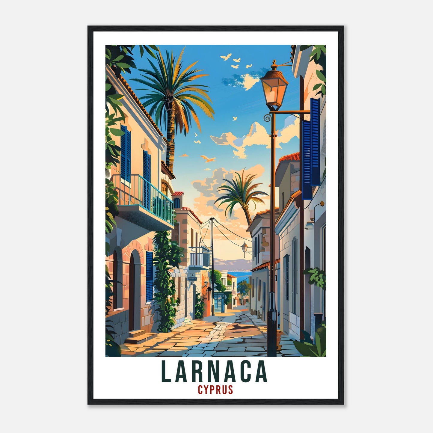 Larnaca Cyprus Travel Print Larnaca Wall Art Wall Hanging Home Décor Larnaca Gift Cyprus Landmark Artwork Gift Cyprus Holiday Travel Poster