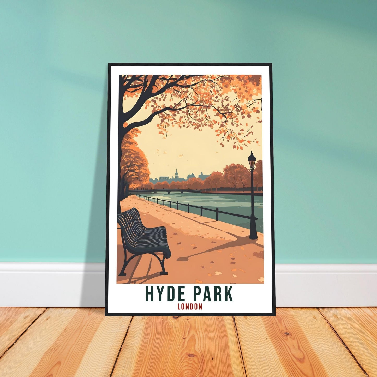 Hyde Park London Travel Print England Decor London Park Wall Art Gift Wall Hanging Art Lover Hyde Park England Artwork Travel Poster UK Art