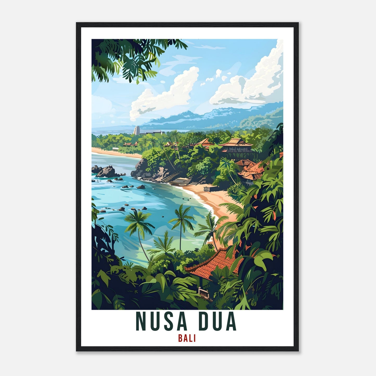 Nusa Dua Bali Travel Print Bali Wall Art Wall Hanging Home Décor Nusa Dua Gift Landmark Artwork Travel Art Lovers Indonesia Travel Poster