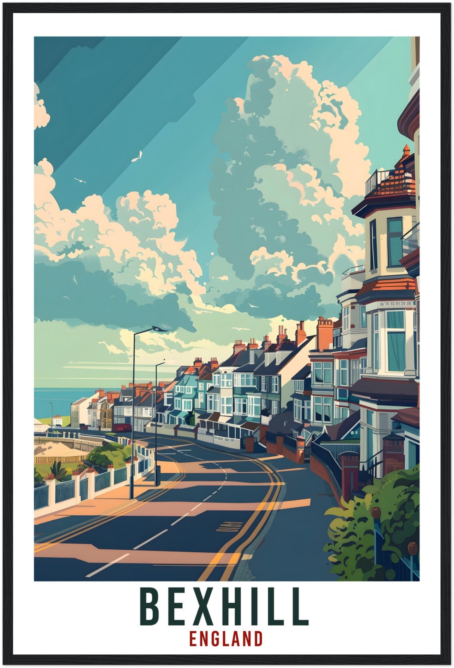 Bexhill Travel Print Wall Art Bexhill Wall Hanging Home Living Décor Bexhill Gift Art Lovers Gift Artwork Gift Print England Travel Poster