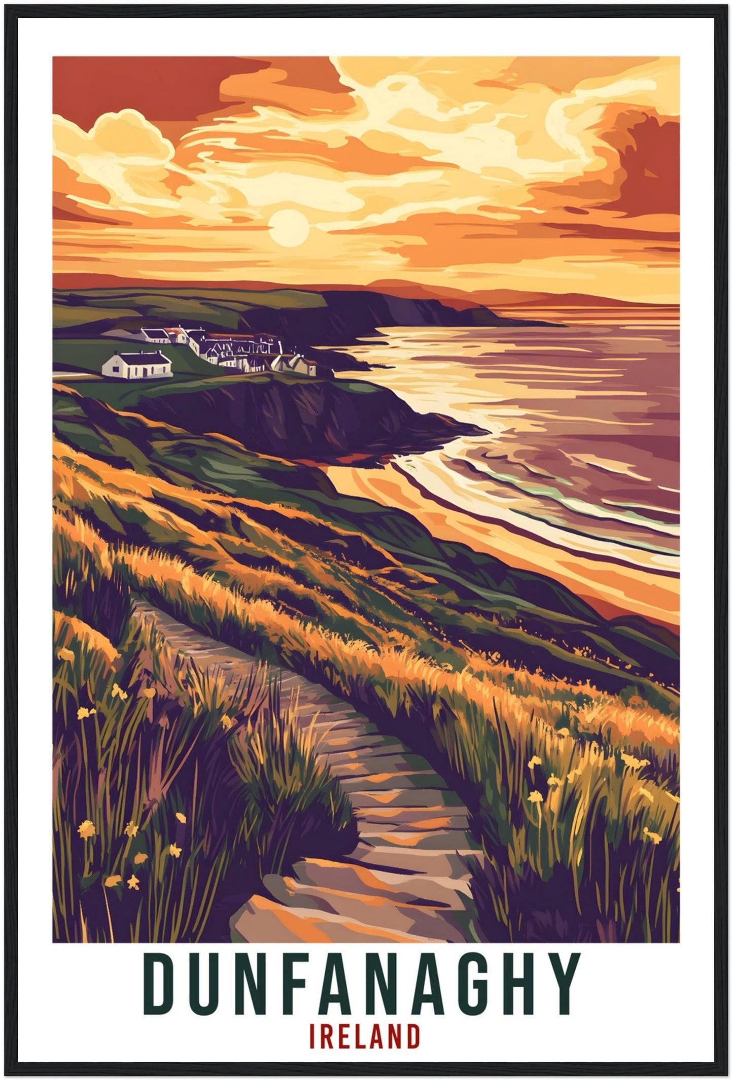 Dunfanaghy Travel Print Ireland Home Decor Donegal Wall Art Gift Wall Hanging Art Lover Dunfanaghy Irish Artwork Travel Poster Ireland Art