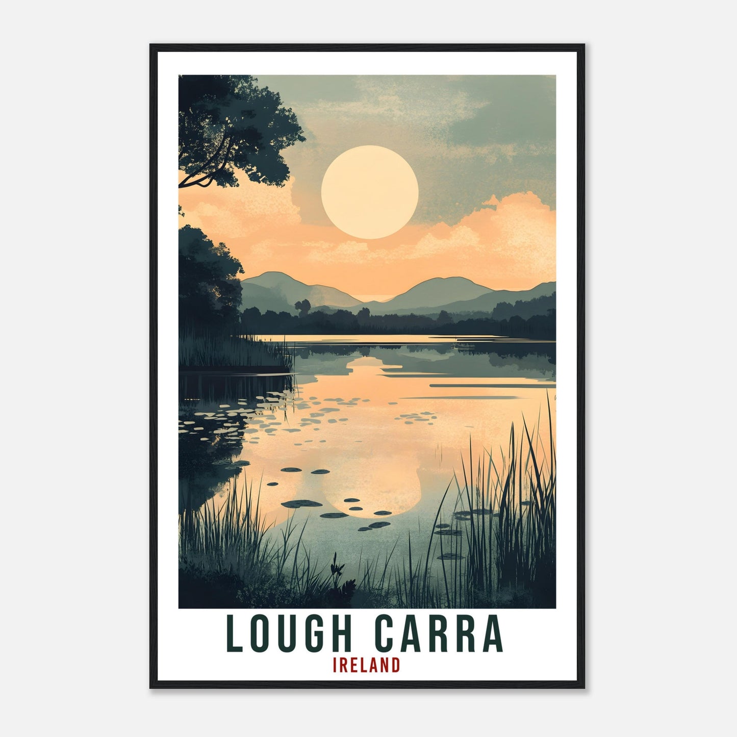 Lough Carra Travel Print Ireland Home Decor Lough Carra Wall Art Gift Wall Hanging Art Lover Mayo Irish Artwork Travel Poster Ireland Travel