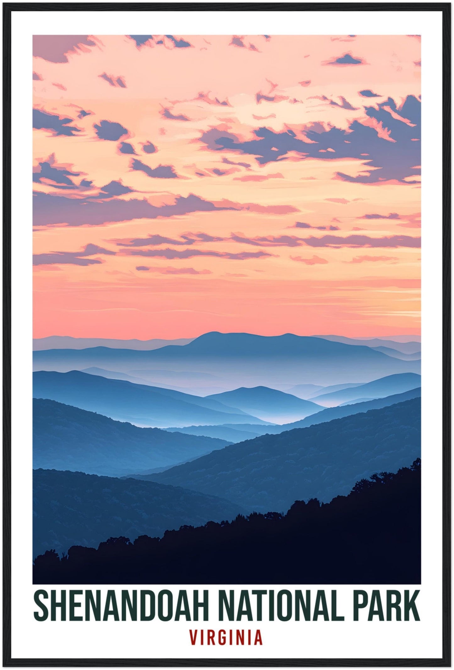 Shenandoah National Park Virginia USA Travel Print Wall Art Wall Hanging Home Décor Shenandoah Gift Travel Art USA Artwork Travel Poster