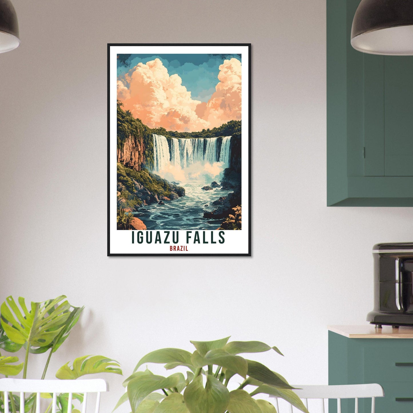 Iguazu Falls Travel Print Brazil Home Decor Iguazu Wall Art Gift Wall Hanging Art Lover Iguazu Falls Brazil Artwork Travel Poster Travel Art