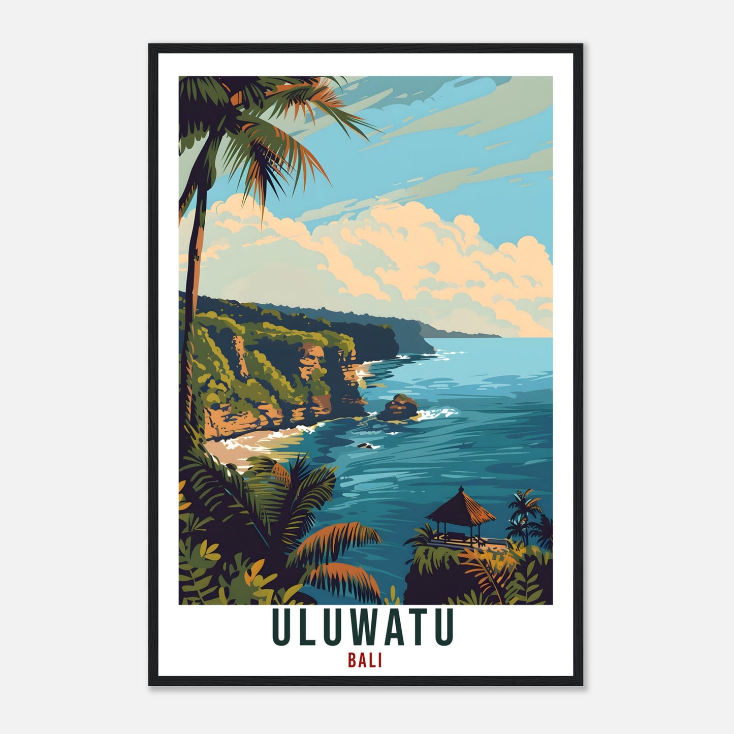 Uluwatu Bali Travel Print Bali Wall Art Wall Hanging Home Décor Uluwatu Gift Landmark Artwork Travel Art Indonesia Uluwatu Travel Poster