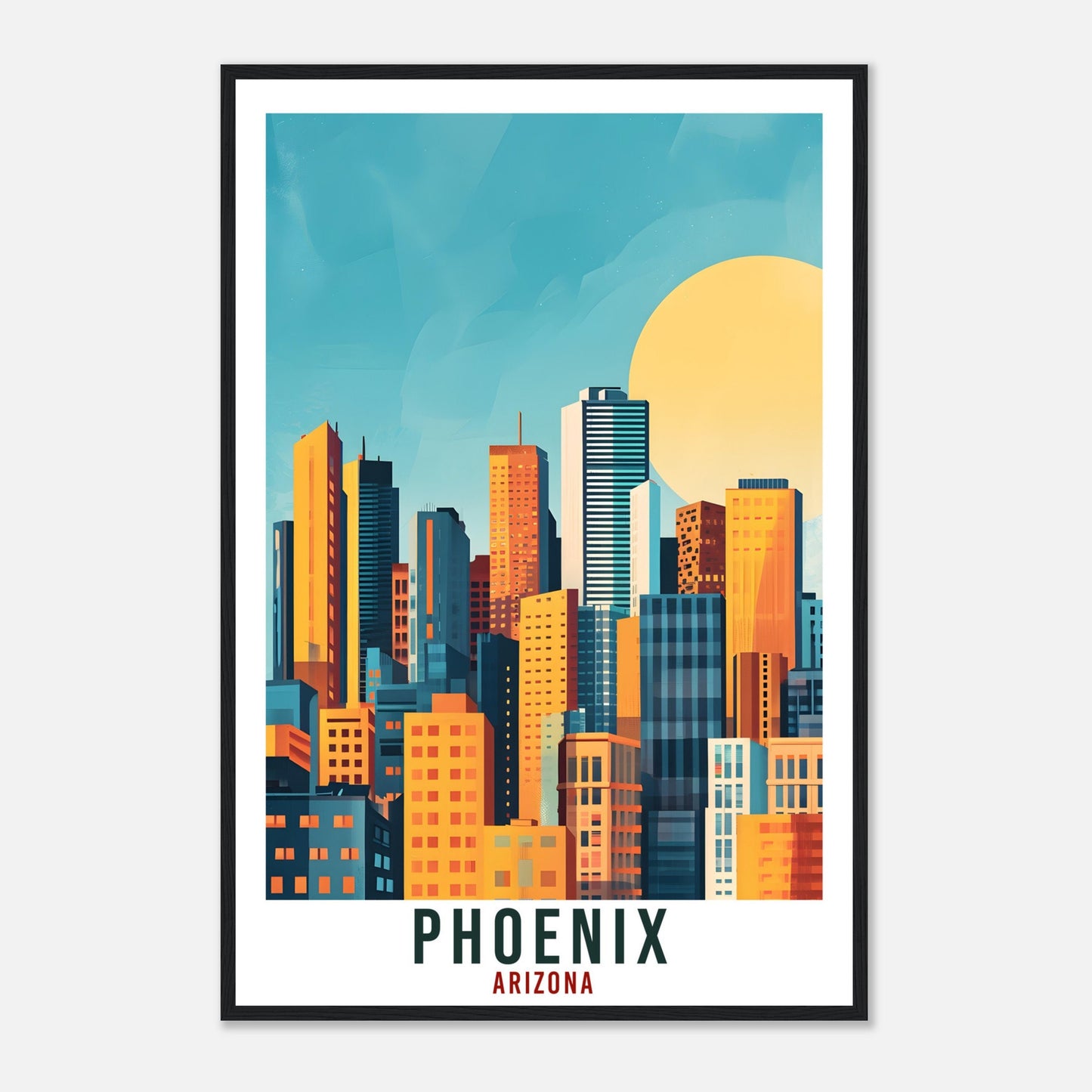 Phoenix Travel Poster Arizona Home Decoration USA City Wall Art Gift Wall Hanging Art Lover Arizona Artwork Phoenix Skyline Art Travel Print