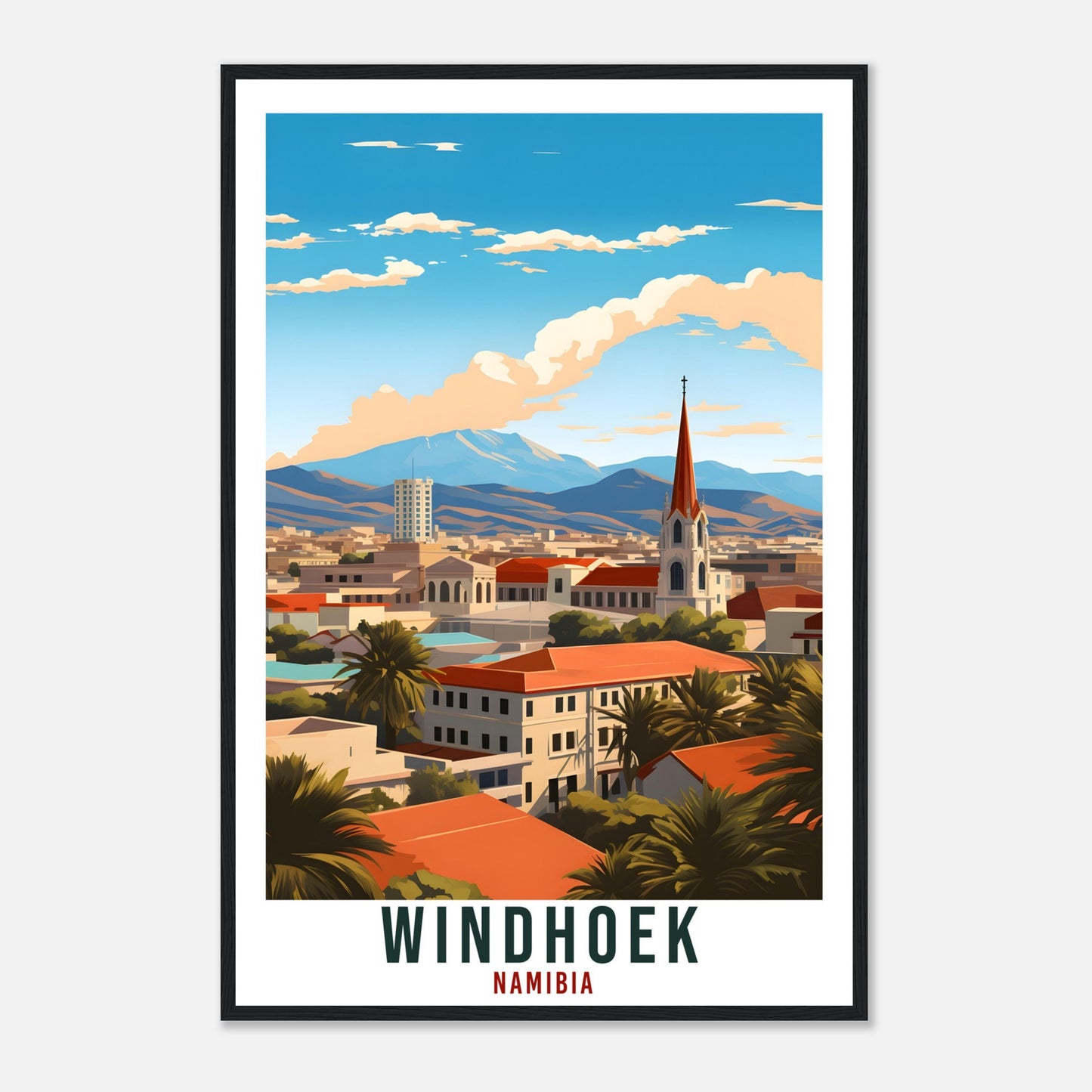 Windhoek Namibia Travel Print Wall Art Wall Hanging Home Décor Windhoek Gift Art Lovers Namibia Artwork Gift Print African Landmark Poster