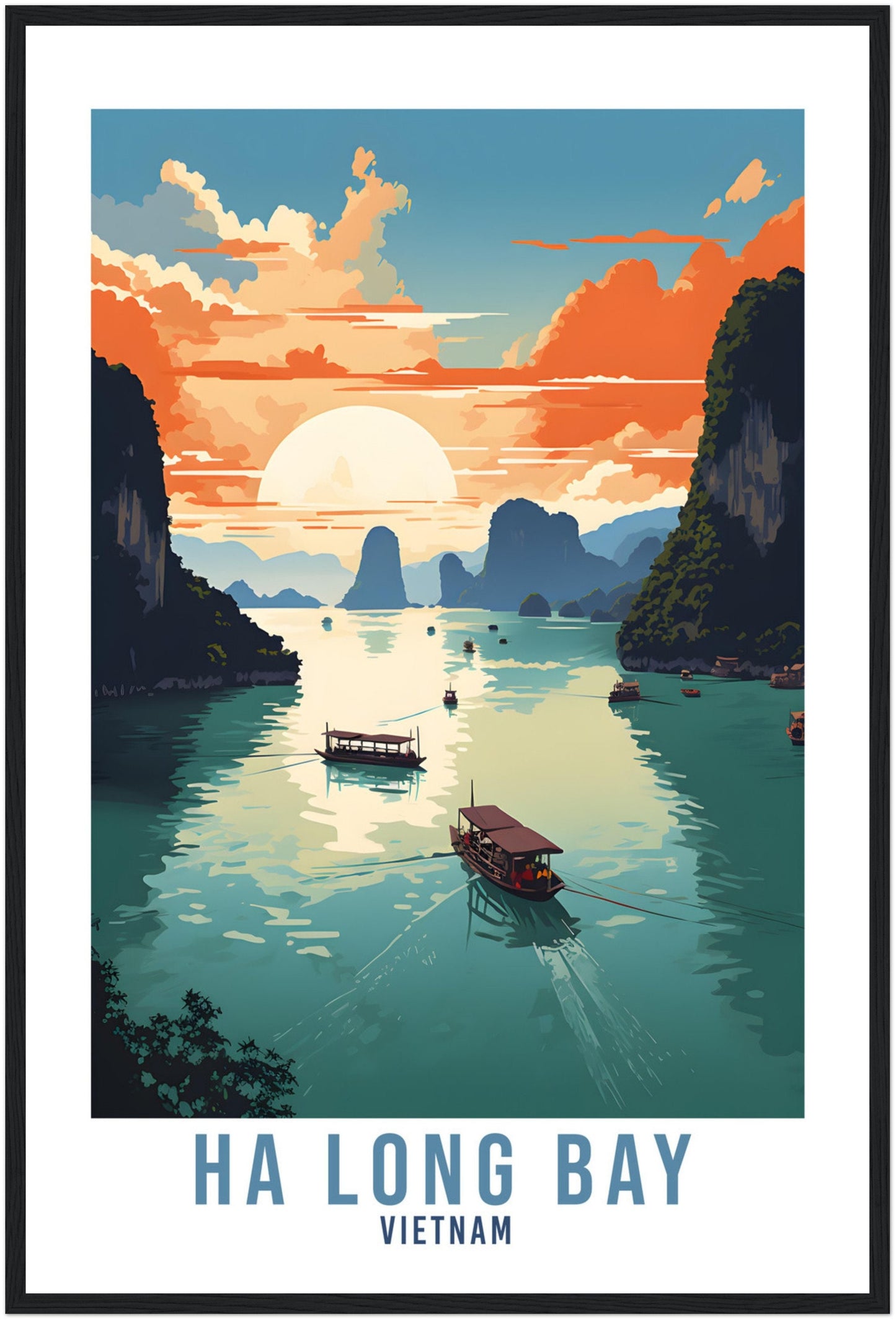 Ha Long Bay Travel Print Wall Art Ha Long Bay Sunset Thailand Gift Holiday Print Art Print Ha Long Bay Travel Poster Ha Long Bay Art Print