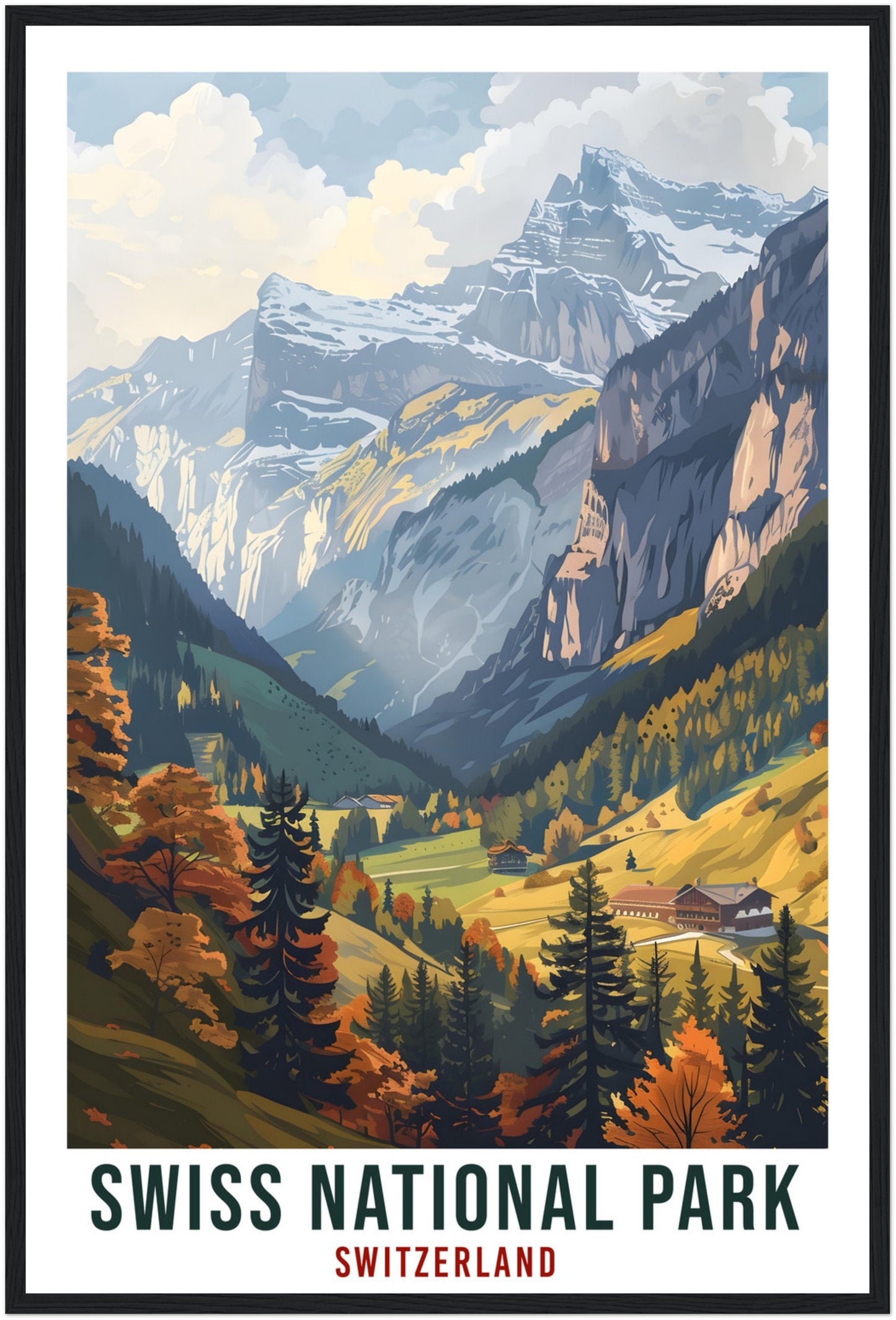 Swiss National Park Travel Print Wall Art Wall Hanging Home Living Décor Gift Art Lovers Gift Switzerland Artwork Gift Swiss Travel Poster