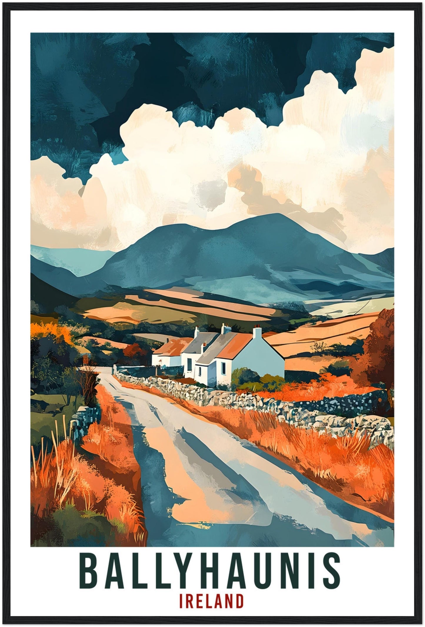 Ballyhaunis Travel Print Ireland Home Decor Ballyhaunis Wall Art Gift Wall Hanging Ballyhaunis Irish Artwork Travel Poster Ireland Travel