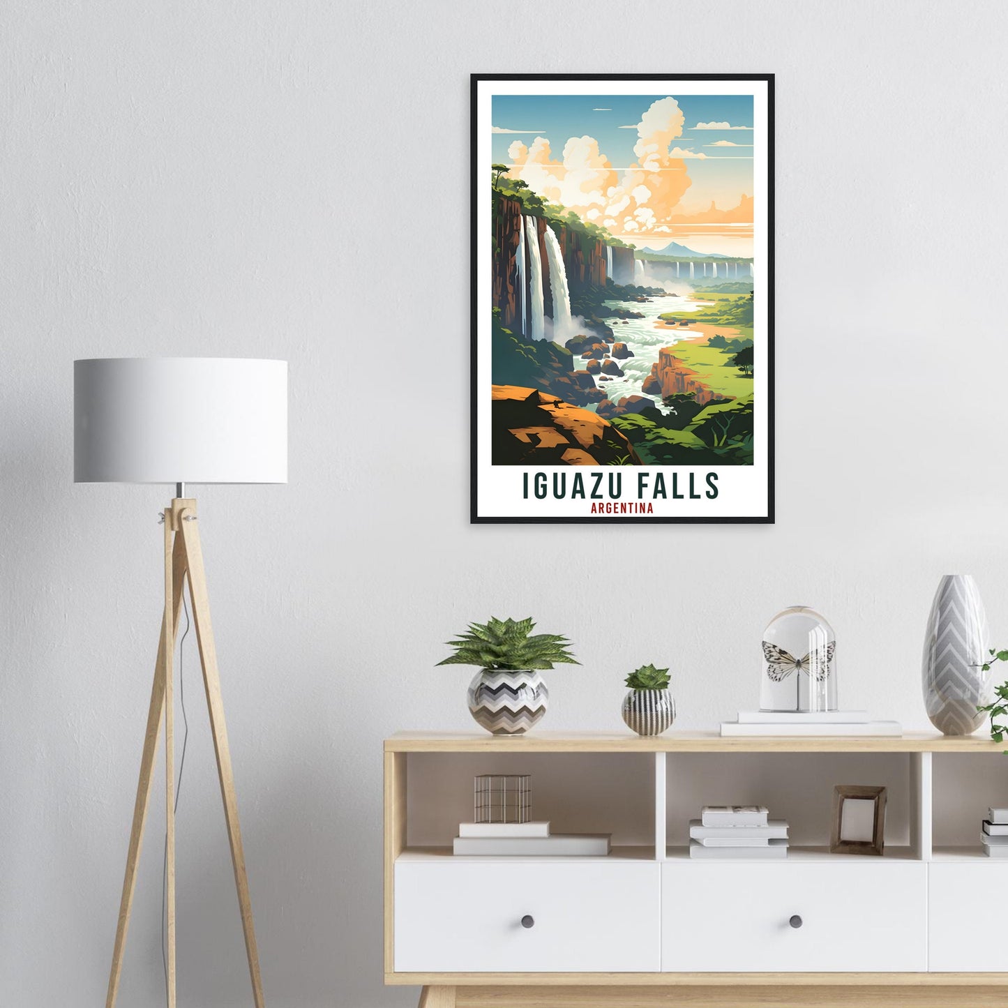Iguazu Falls Travel Print Wall Art Iguazu Falls Argentina City Landscape Artwork Iguazu Art Gift Iguazu Travel Poster Argentinian Art Lovers