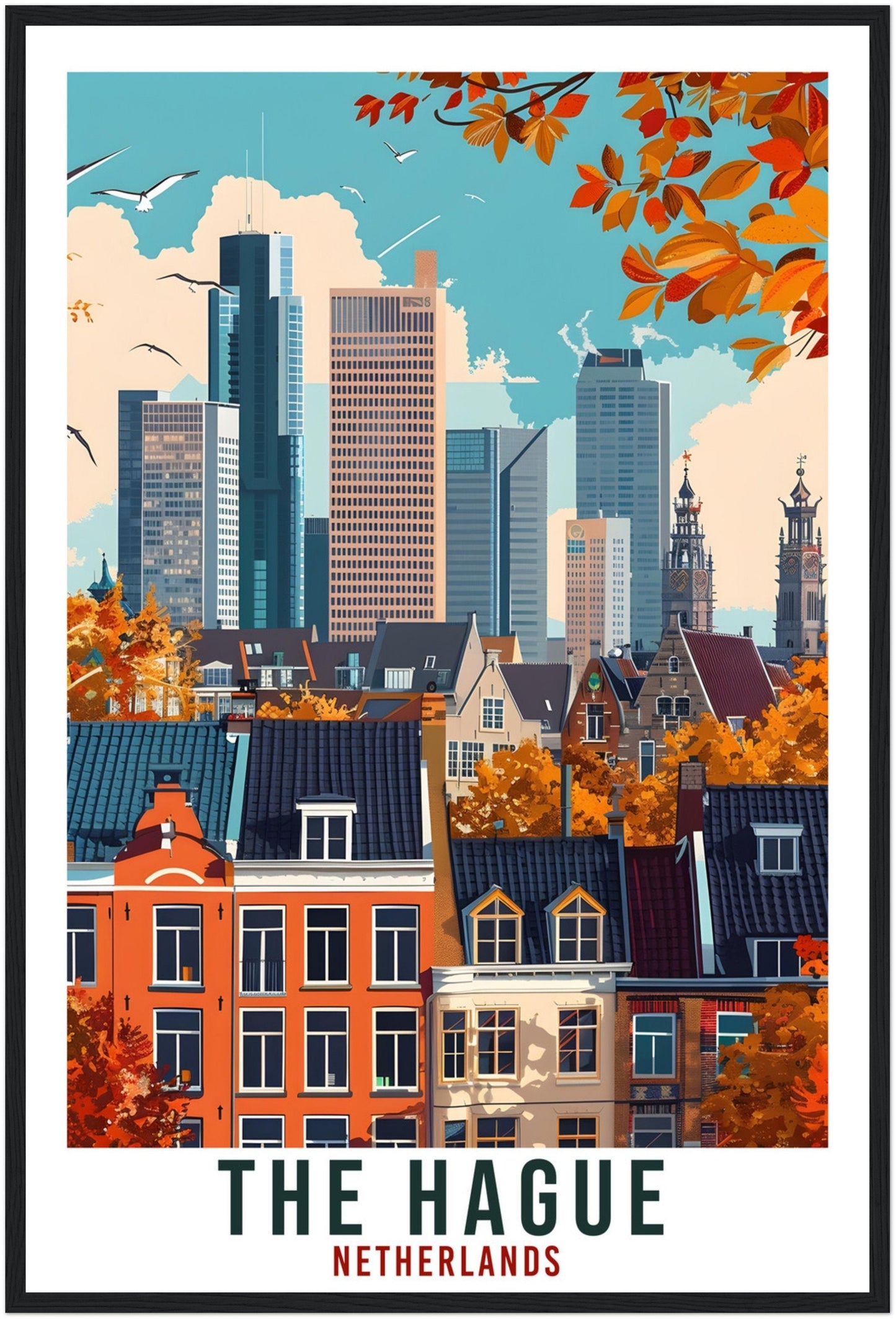 The Hague Travel Print Holland Wall Art Wall Hanging Home Décor The Hague Gift Print Gift Dutch Artwork Gift The Netherlands Travel Poster