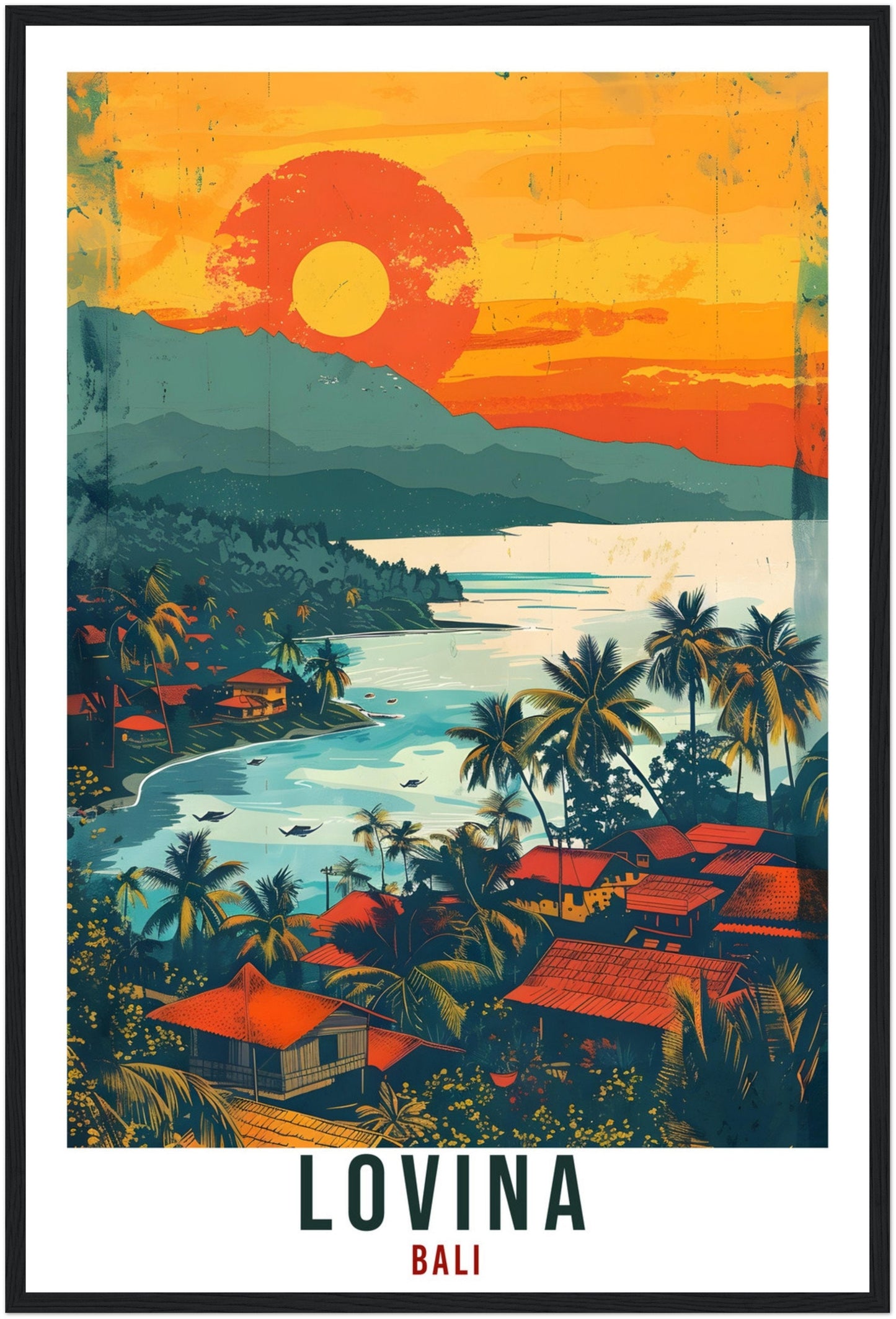Lovina Bali Travel Print Bali Wall Art Wall Hanging Home Décor Lovina Gift Landmark Artwork Travel Art Indonesia Lovina Travel Poster