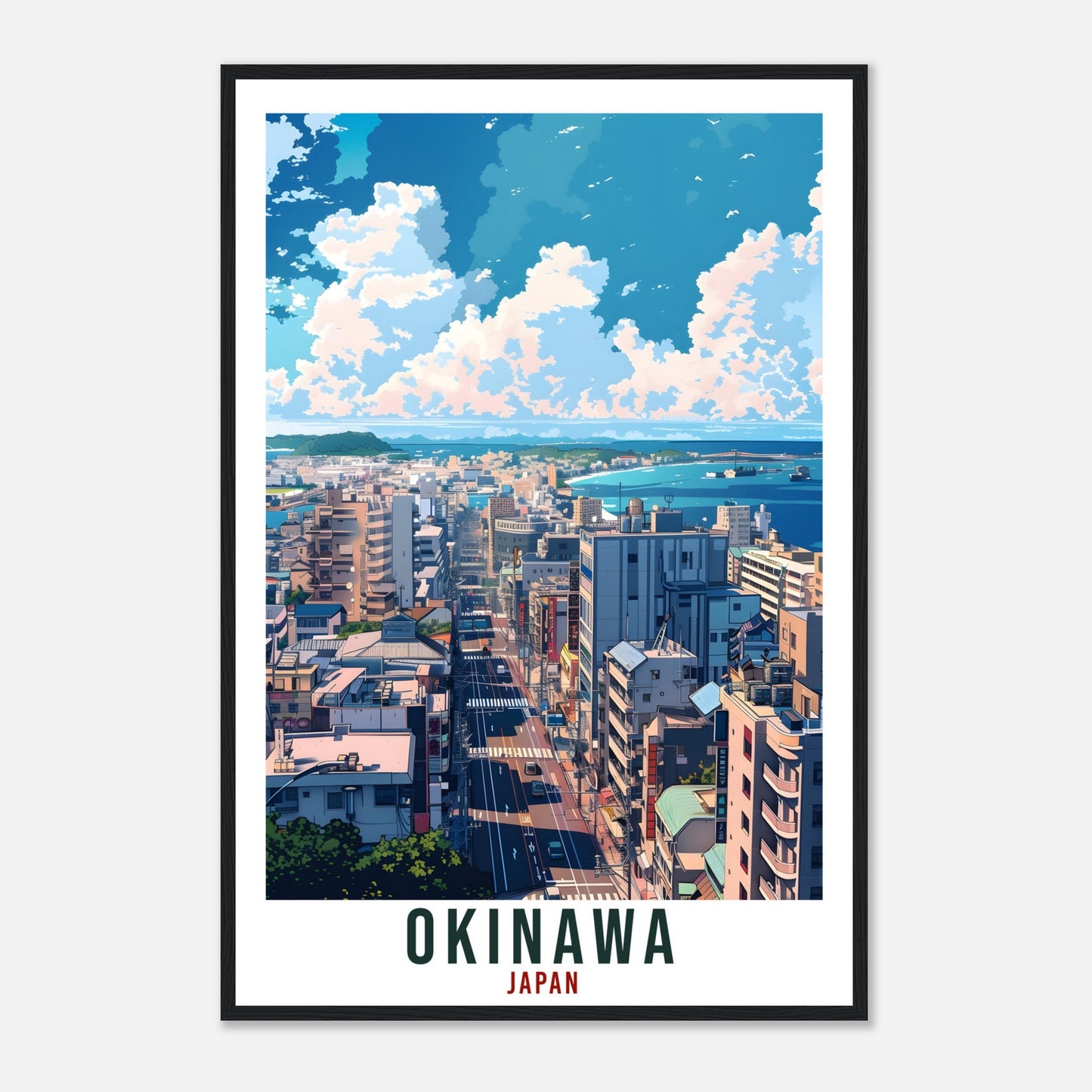Okinawa Travel Poster Japan Home Decoration Wall Art Gift Wall Hanging Art Lover Japanese Artwork Japan Okinawa Travel Print Cityscape Print