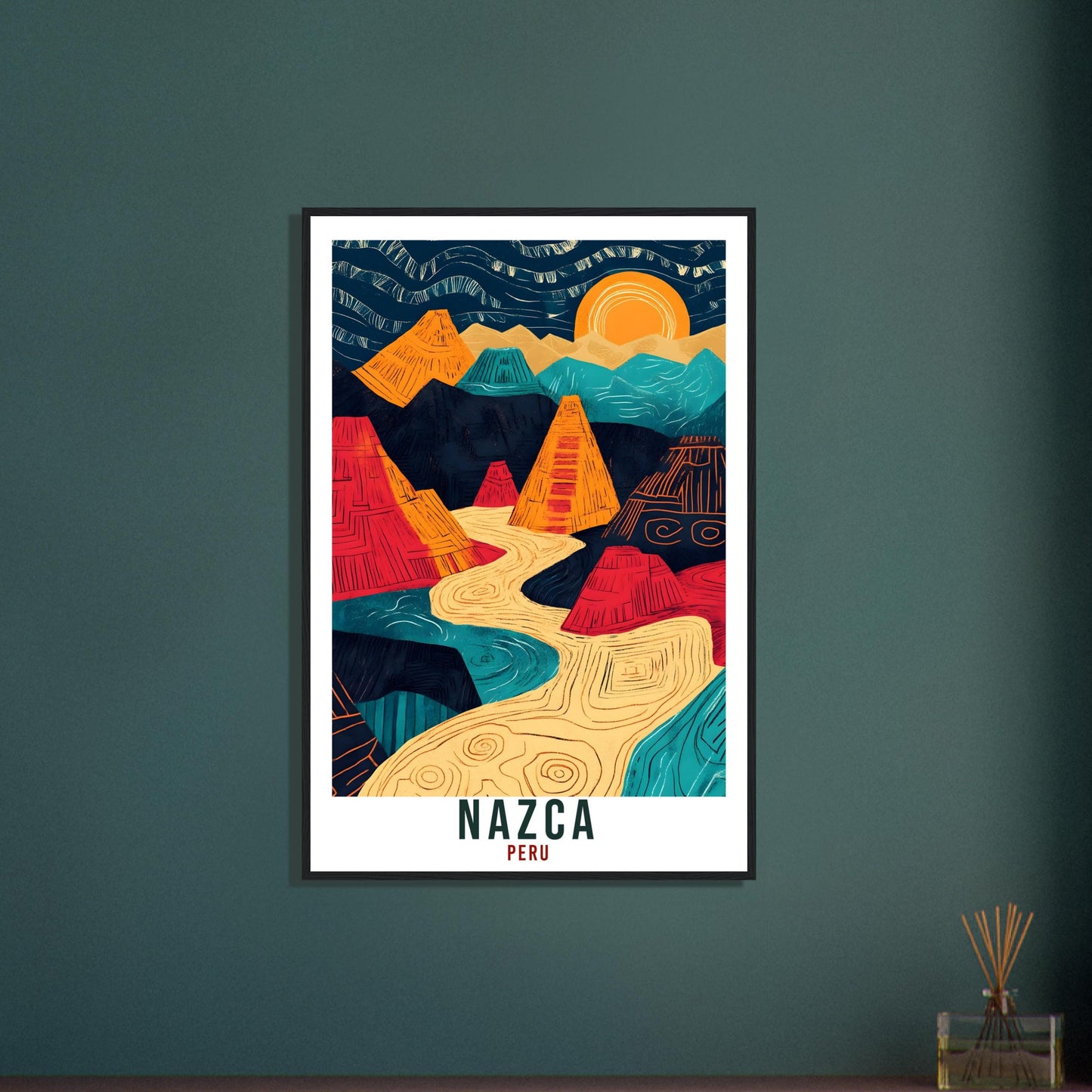 Nazca Travel Print Peru Home Decor Nazca Lines Wall Art Gift Wall Hanging Art Lover Nazca Peruvian Artwork Travel Poster Travel Art