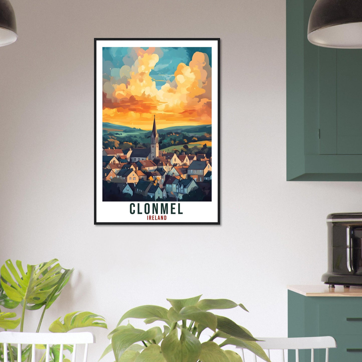 Clonmel Travel Print Ireland Home Decor Tipperary Wall Art Gift Wall Hanging Art Lover Clonmel Irish Artwork Travel Poster Ireland Travel