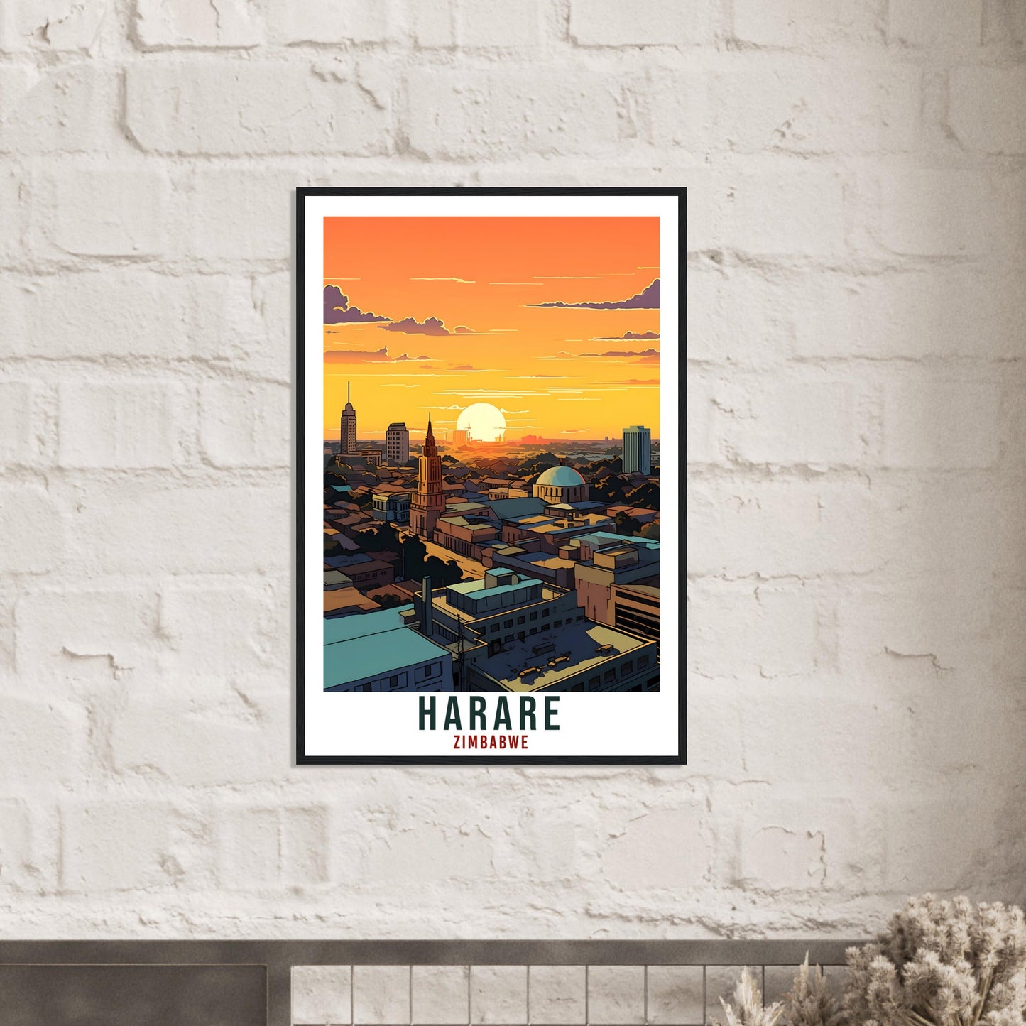 Harare Zimbabwe Travel Print Wall Art Wall Hanging Home Décor Harare Gift Art Lovers Zimbabwe Artwork Gift Print African Landmark Poster