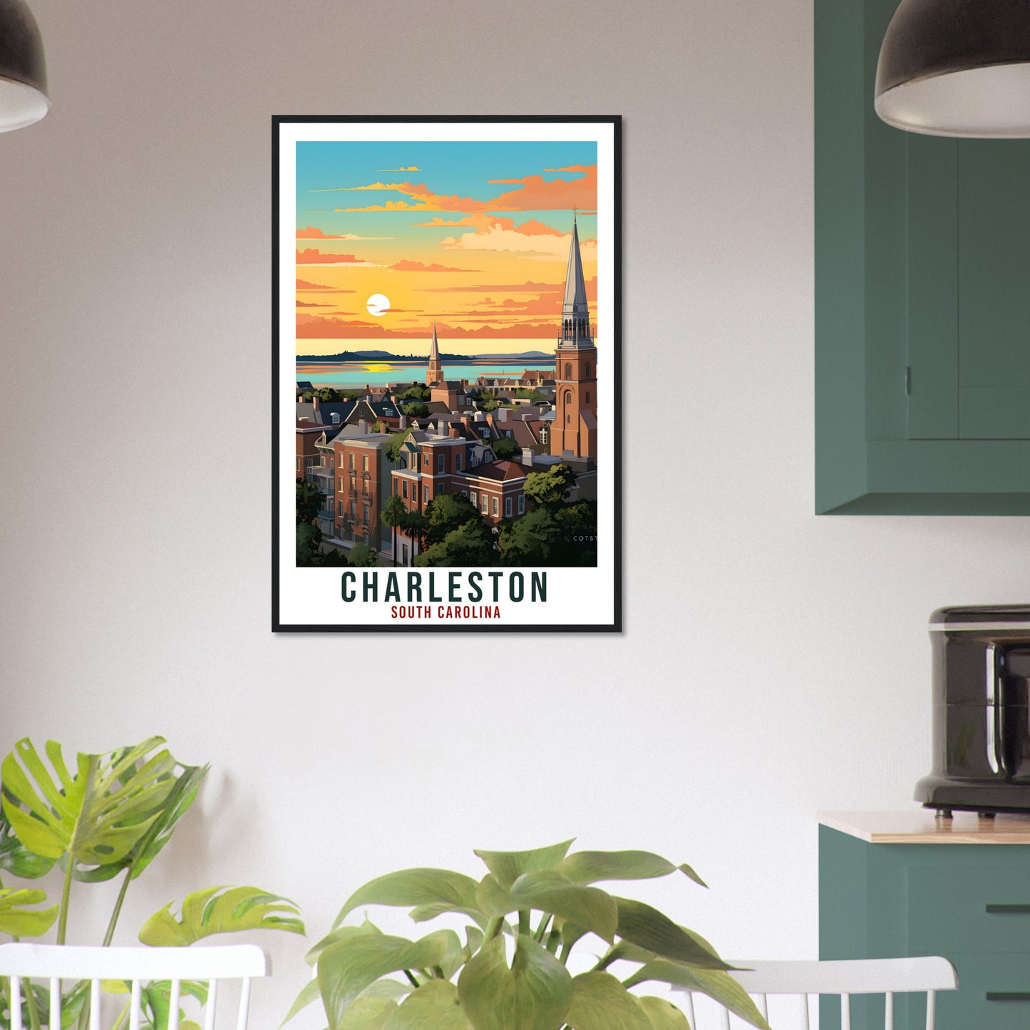 Charleston Travel Print South Carolina Home Decor USA City Wall Art Wall Hanging Art Lover South Carolina Artwork Charleston Travel Poster