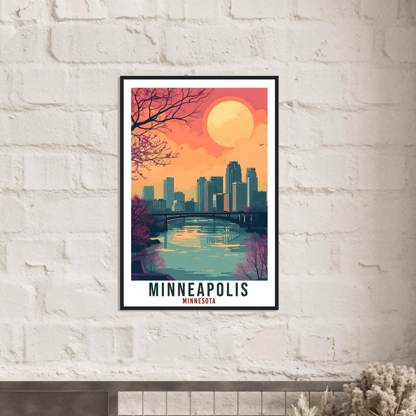 Minneapolis Travel Print Minnesota Home Decoration USA City Wall Art Gift Wall Hanging Art Lover Minnesota Artwork Minneapolis Travel Poster