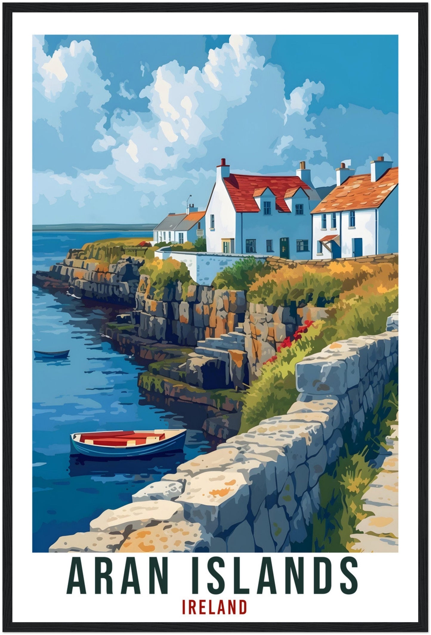 Aran Islands Travel Print Ireland Home Decoration Ireland Wall Art Gift Wall Hanging Art Lover Irish Artwork Aran Islands Travel Poster