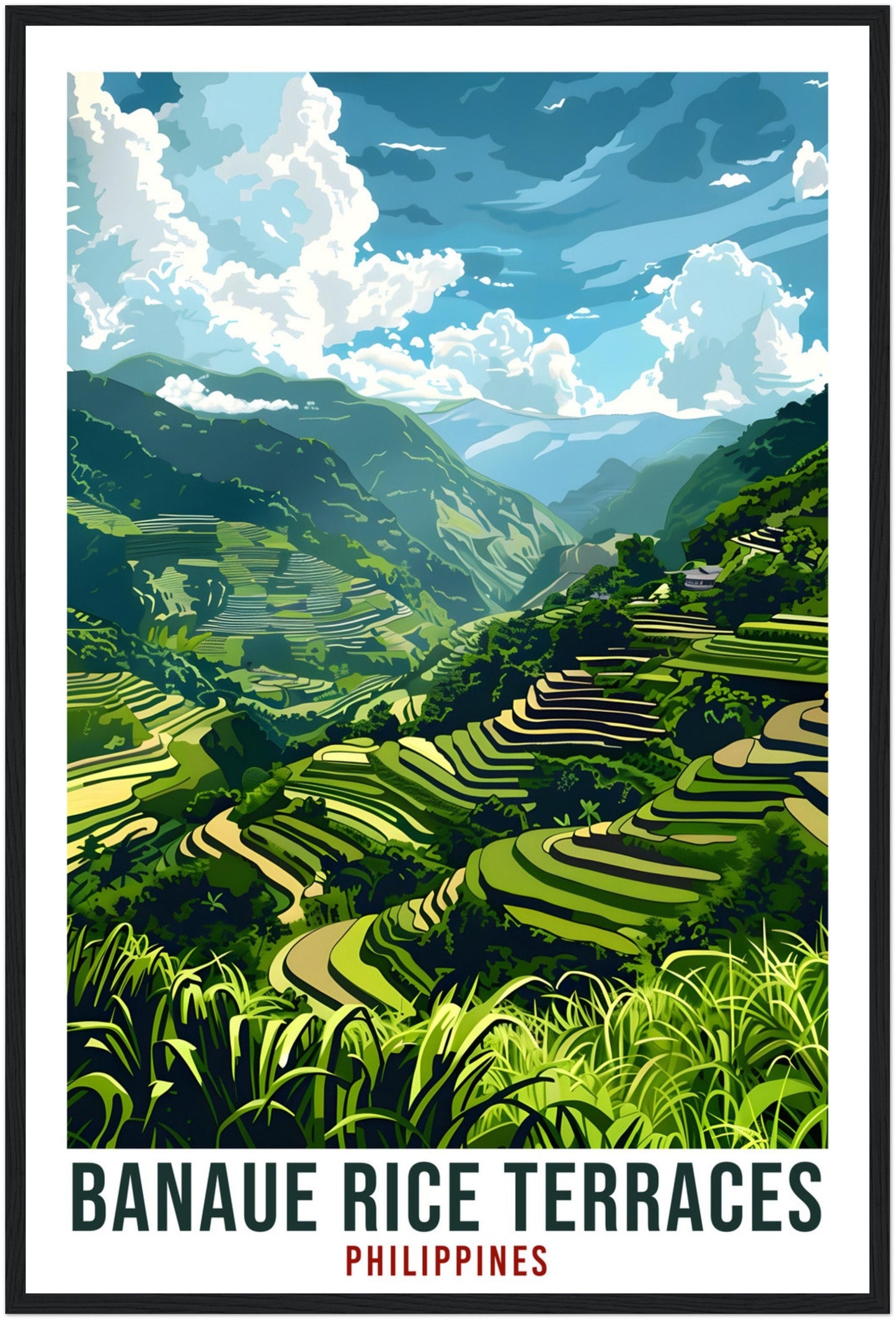 Banaue Rice Terraces Philippines Travel Print Wall Art Wall Hanging Home Décor Banaue Gift Artwork Travel Art Philippines Travel Poster