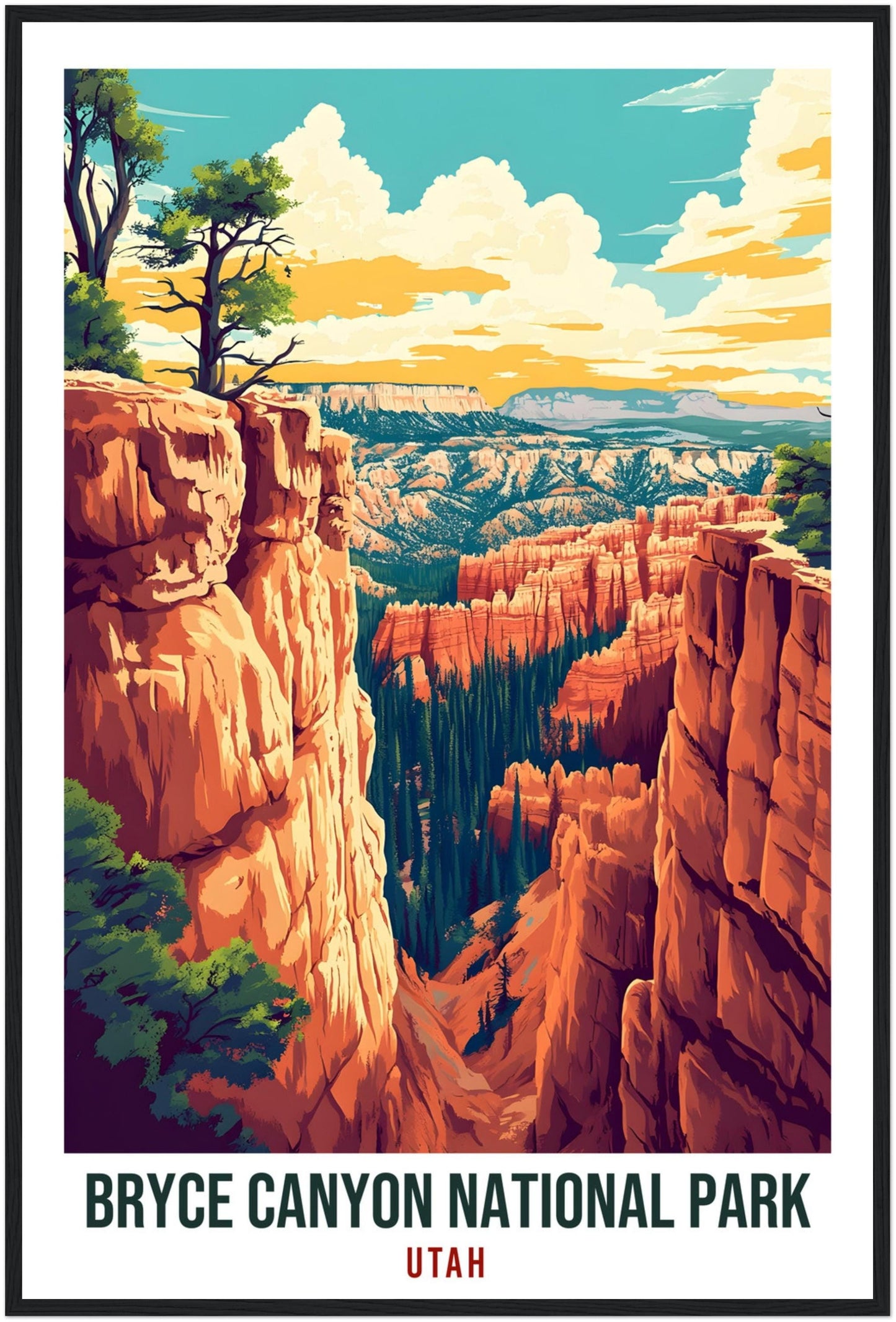 Bryce Canyon National Park Utah USA Travel Print Wall Art Wall Hanging Home Décor Bryce Canyon Gift Travel Art US Utah Artwork Travel Poster