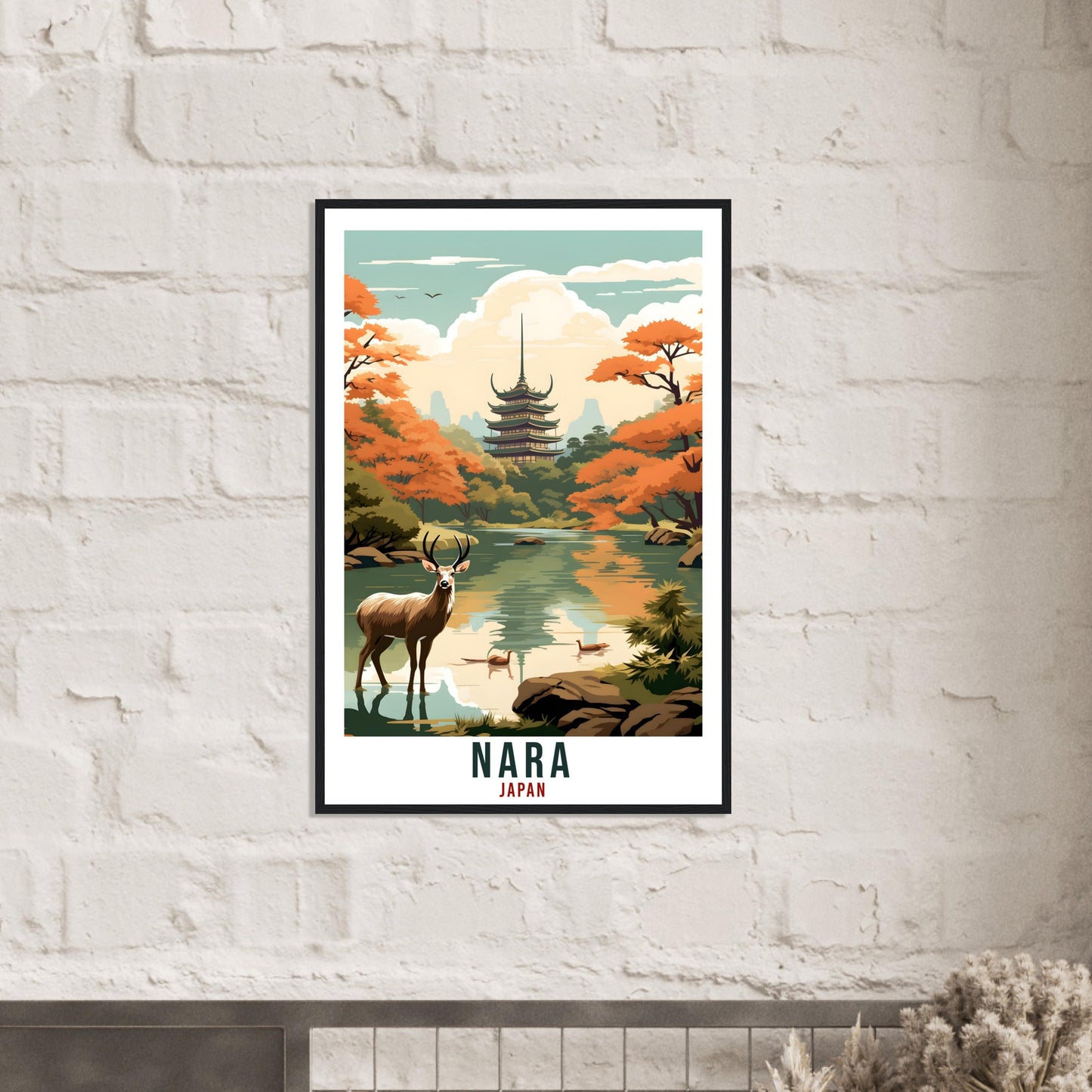 Nara Travel Print Japan Home Decoration Wall Art Gift Wall Hanging Art Lover Japanese Artwork Japan Nara Deer Travel Poster Cityscape Print