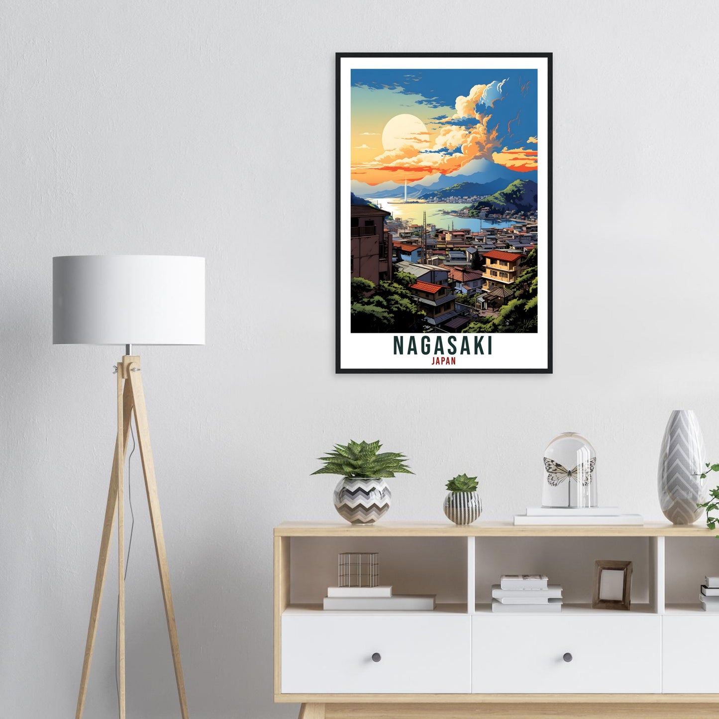 Nagasaki Travel Print Japan Home Decoration Wall Art Gift Wall Hanging Art Lover Japanese Artwork Japan Nagasaki Travel Poster City Print