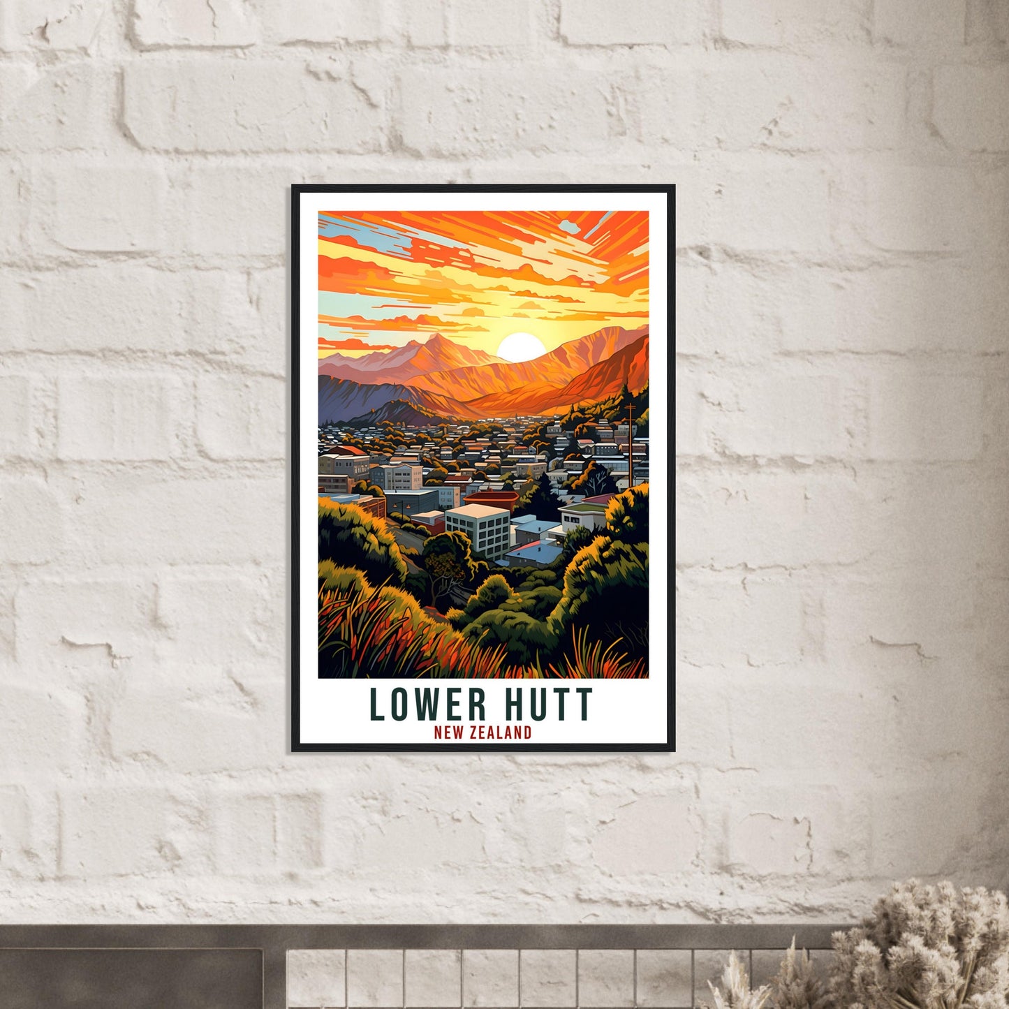 Lower Hutt Travel Print Wall Art Lower Hutt New Zealand Home Decor Artwork Art Gift Lower Hutt Travel Poster New Zealand Art Lovers Gift