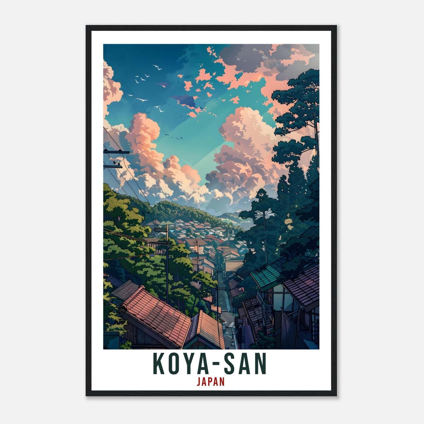 Koya-San Travel Print Japan Home Decoration Wall Art Gift Wall Hanging Art Lover Japanese Artwork Japan Koya-San Travel Poster Holiday Print