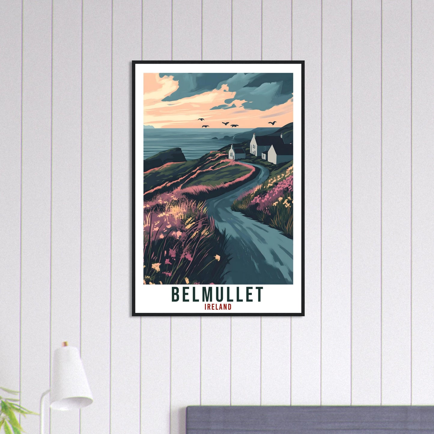 Belmullet Travel Print Ireland Home Decor Belmullet Wall Art Wall Hanging Art Lover Irish Artwork Travel Poster Belmullet Ireland Travel Art