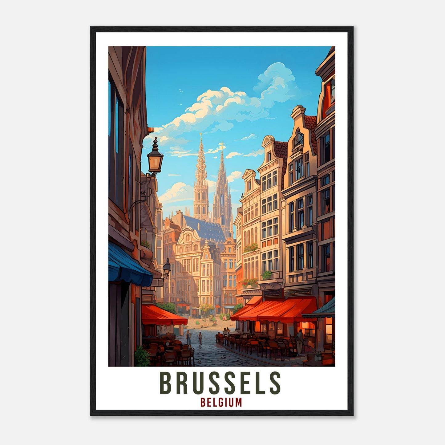 Brussels Travel Poster Wall Art Brussels Belgium Artwork Wall Hanging Brussels Wall Art Gifts Brussels Travel Print Belgian Art Lovers