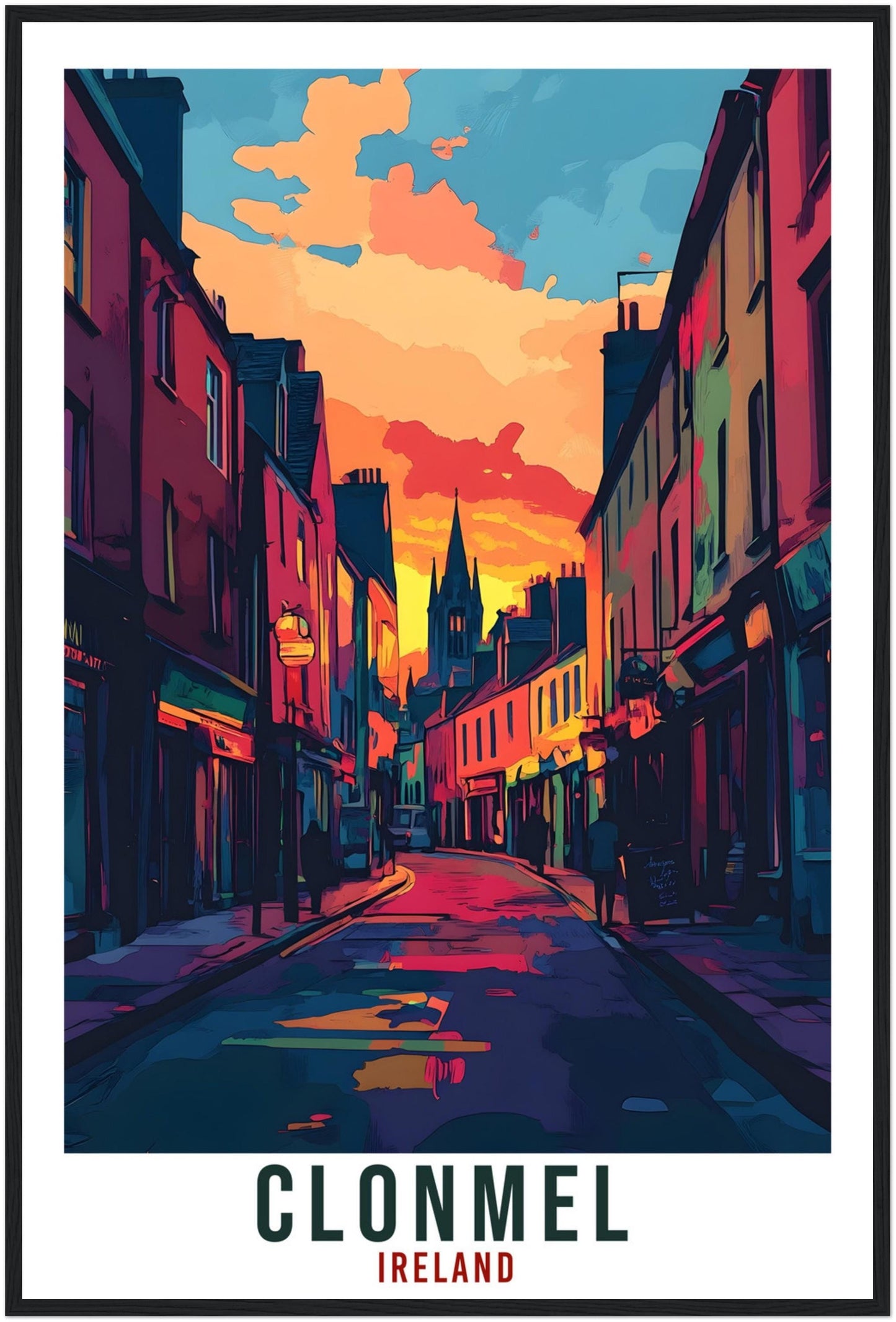 Clonmel Travel Print Ireland Home Decor Clonmel Wall Art Gift Wall Hanging Art Lover Clonmel Irish Artwork Travel Poster Ireland Travel Art
