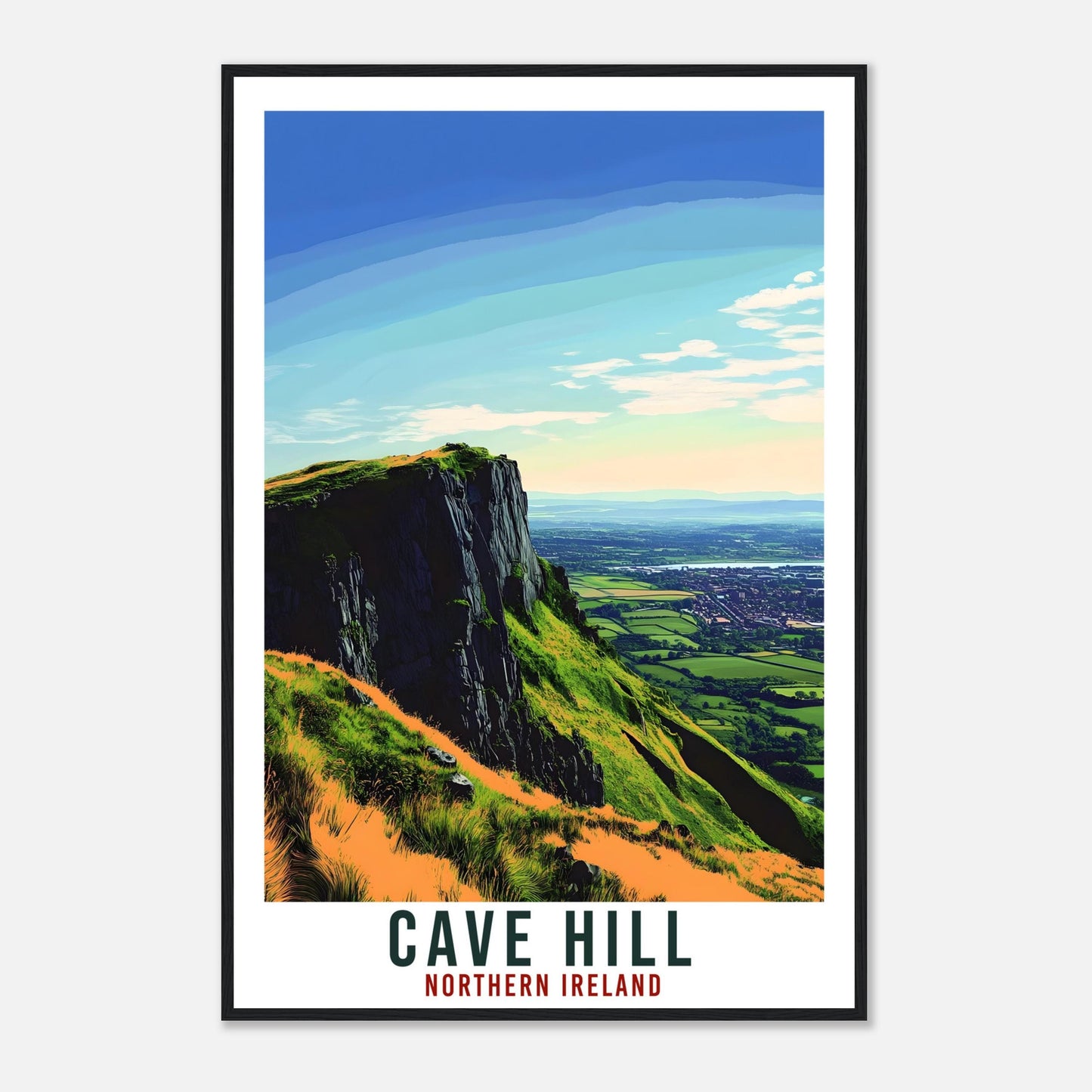 Cave Hill Travel Print Northern Ireland Home Decor Cave Hill Wall Art Gift Wall Hanging Art Lover Cave Hill Irish Artwork Travel Poster NI