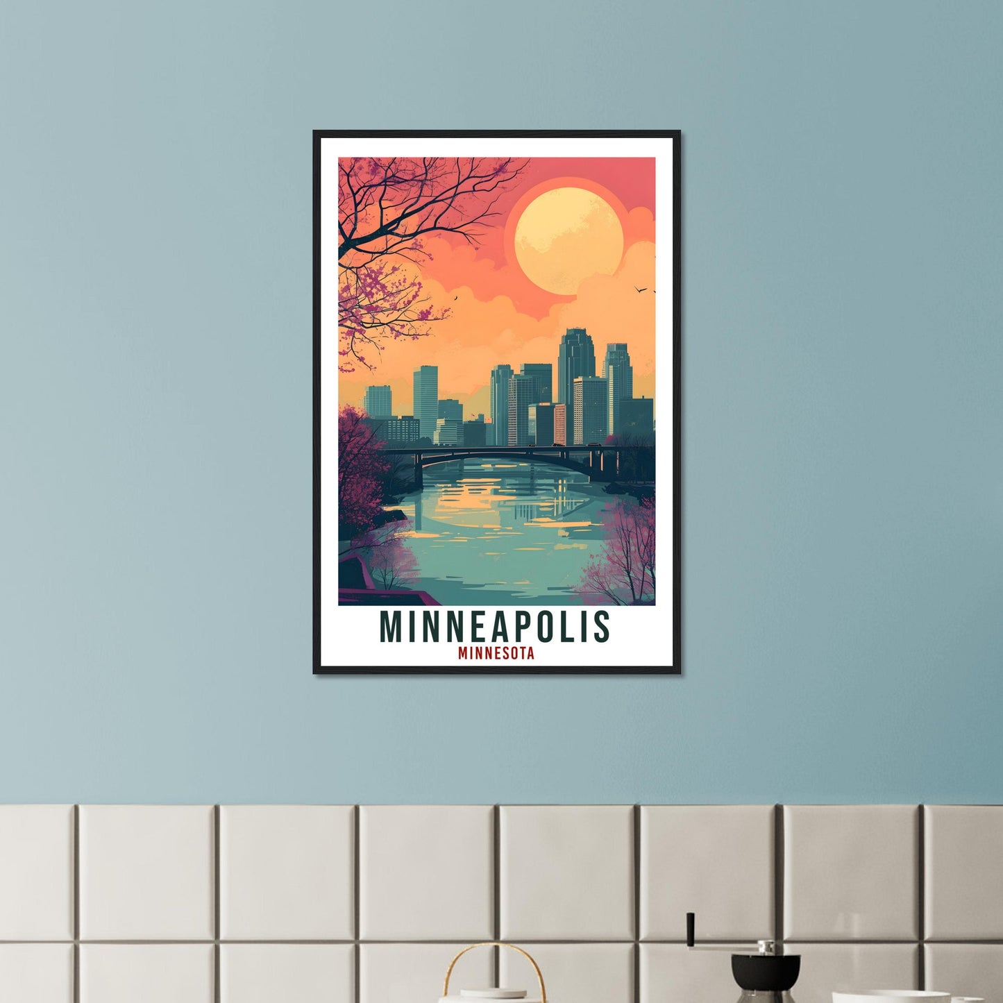 Minneapolis Travel Print Minnesota Home Decoration USA City Wall Art Gift Wall Hanging Art Lover Minnesota Artwork Minneapolis Travel Poster