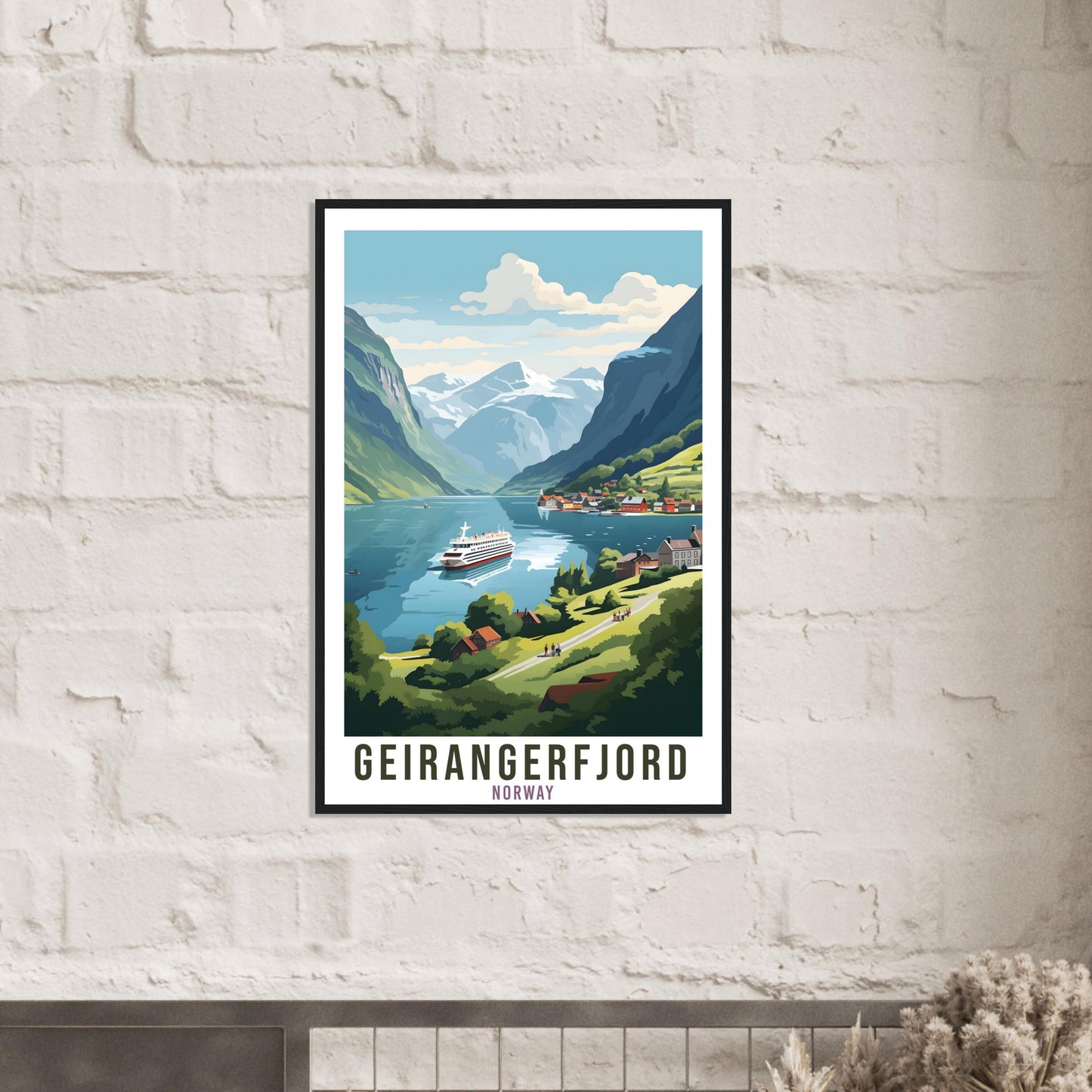 Geirangerfjord Norway Travel Print Wall Hanging Norway Fjords Geirangerfjord Travel Poster Norway Wall Art Geirangerfjord Travel Poster