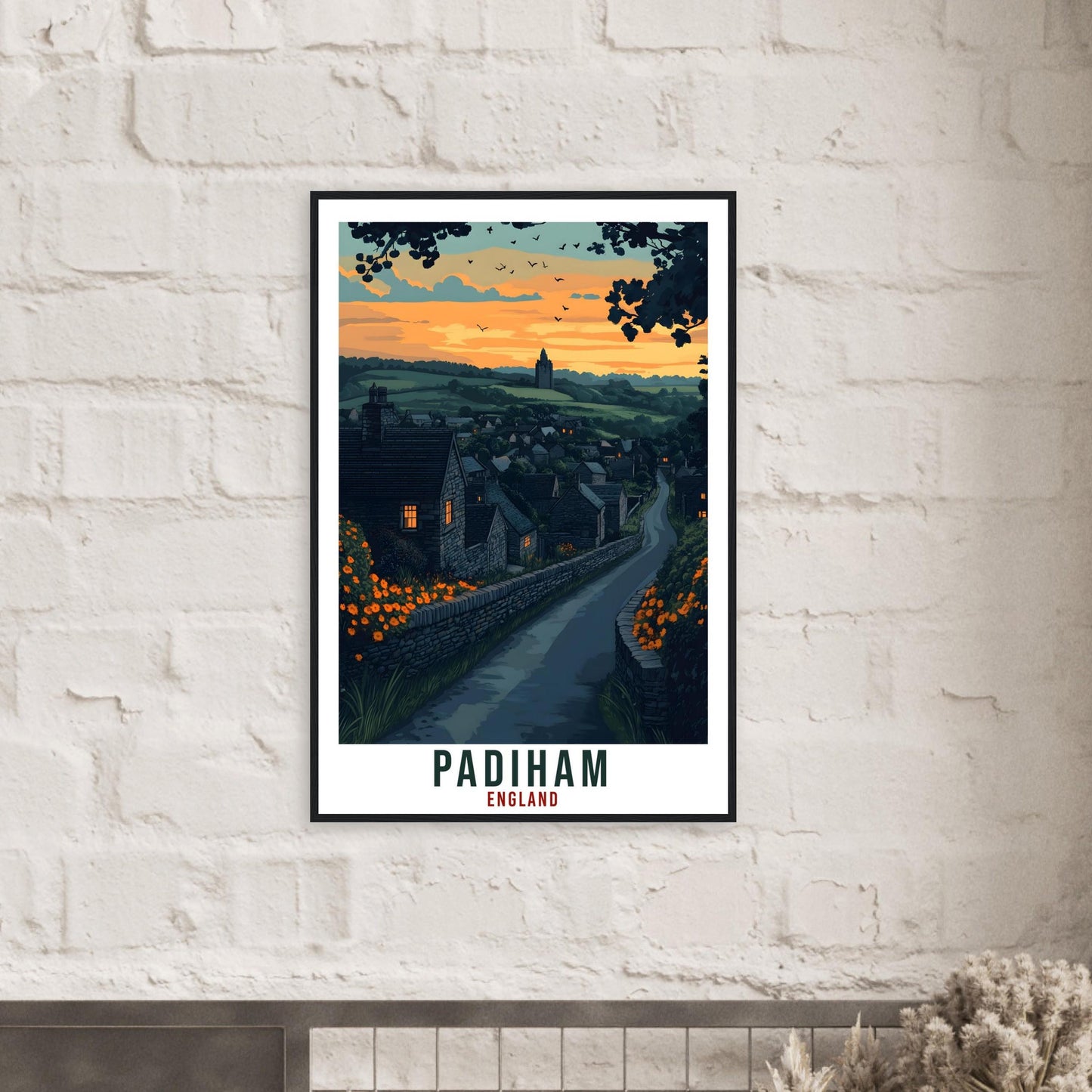 Padiham Travel Print England Home Decor Padiham Wall Art Gift Wall Hanging Art Lover Padiham England Artwork Travel Poster Travel Art